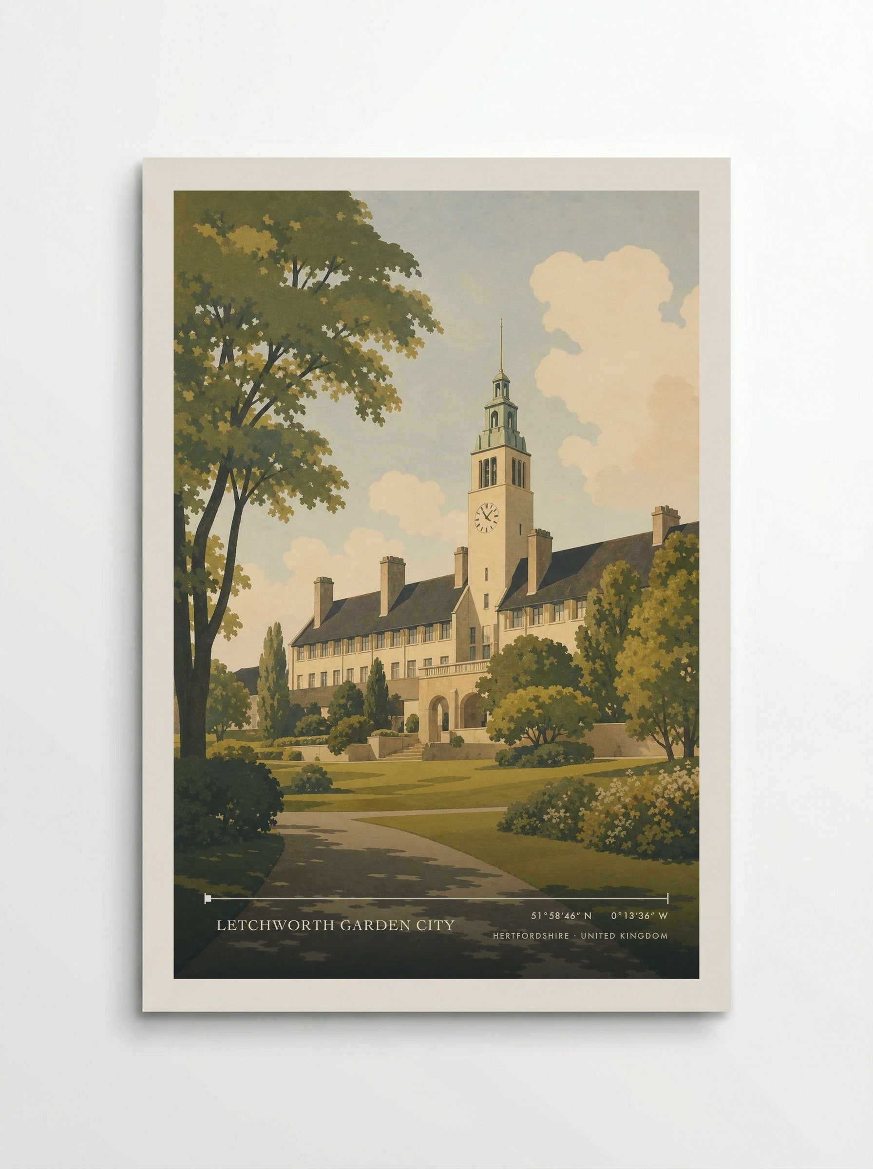 Letchworth Garden City Hertfordshire United Kingdom Travel Poster - Poster