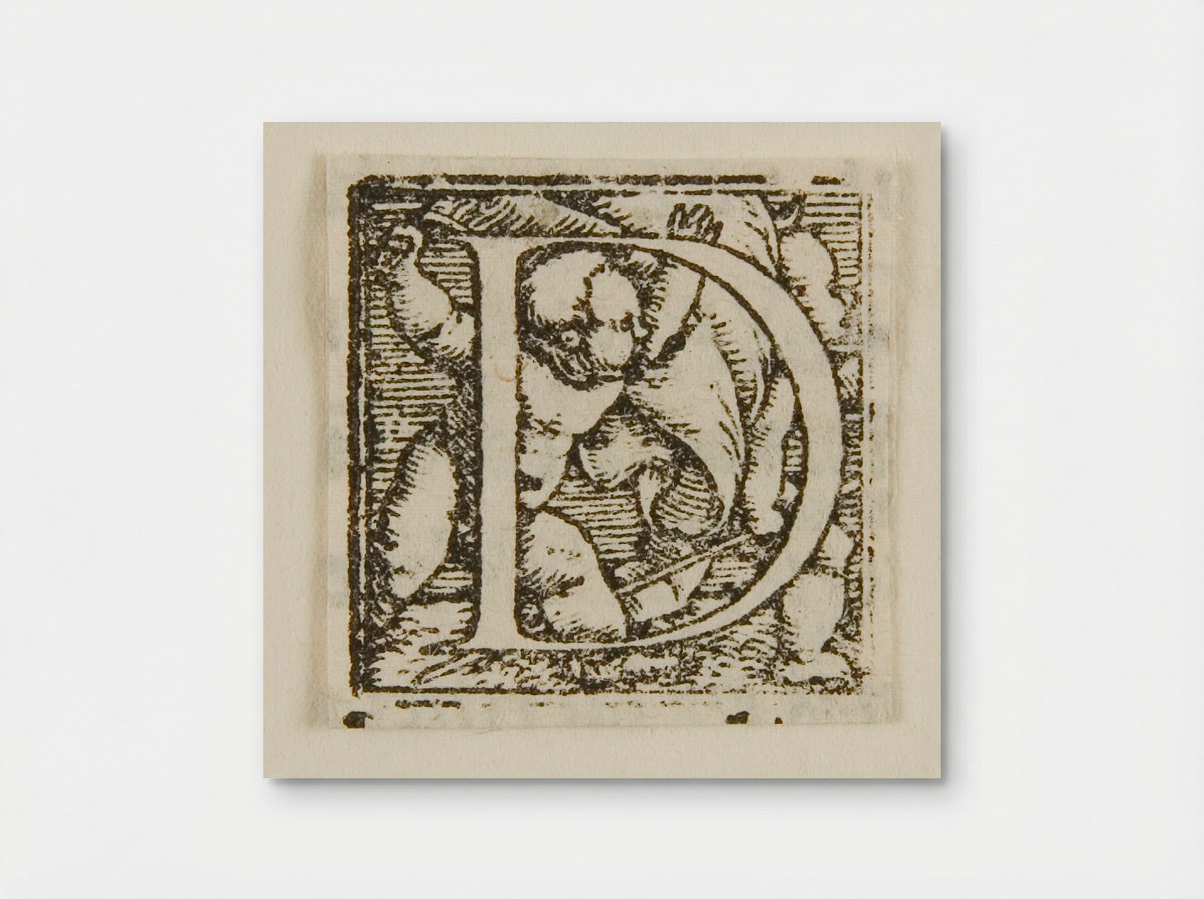 Letter D: Two Babies, One with a Banner the Other with a Staff - Hans Holbein the Younger - Poster