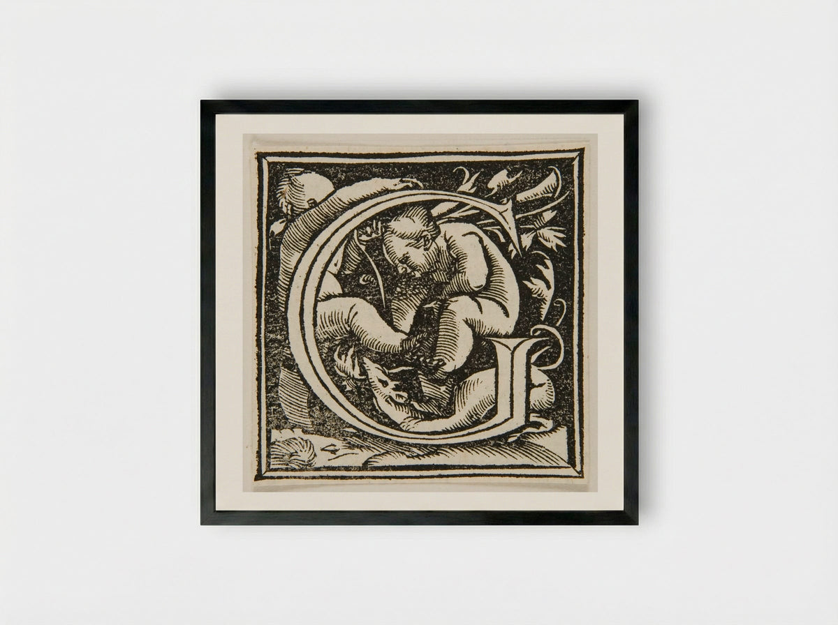 Letter G - Urs Graf - Framed Print Black