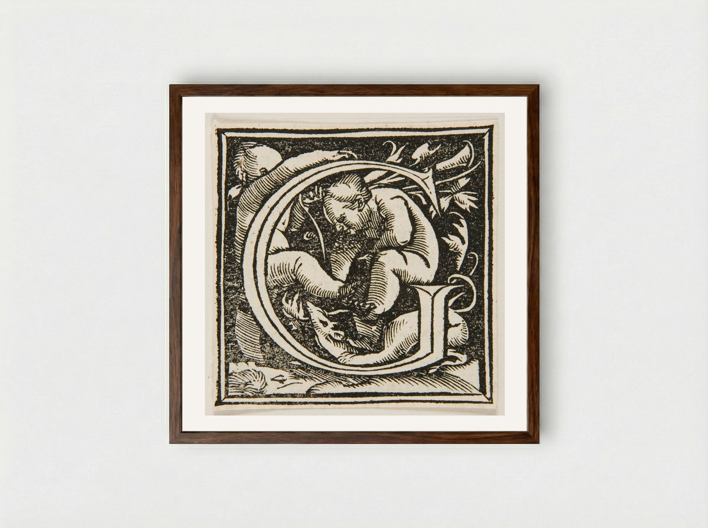 Letter G - Urs Graf - Framed Print Dark Wood
