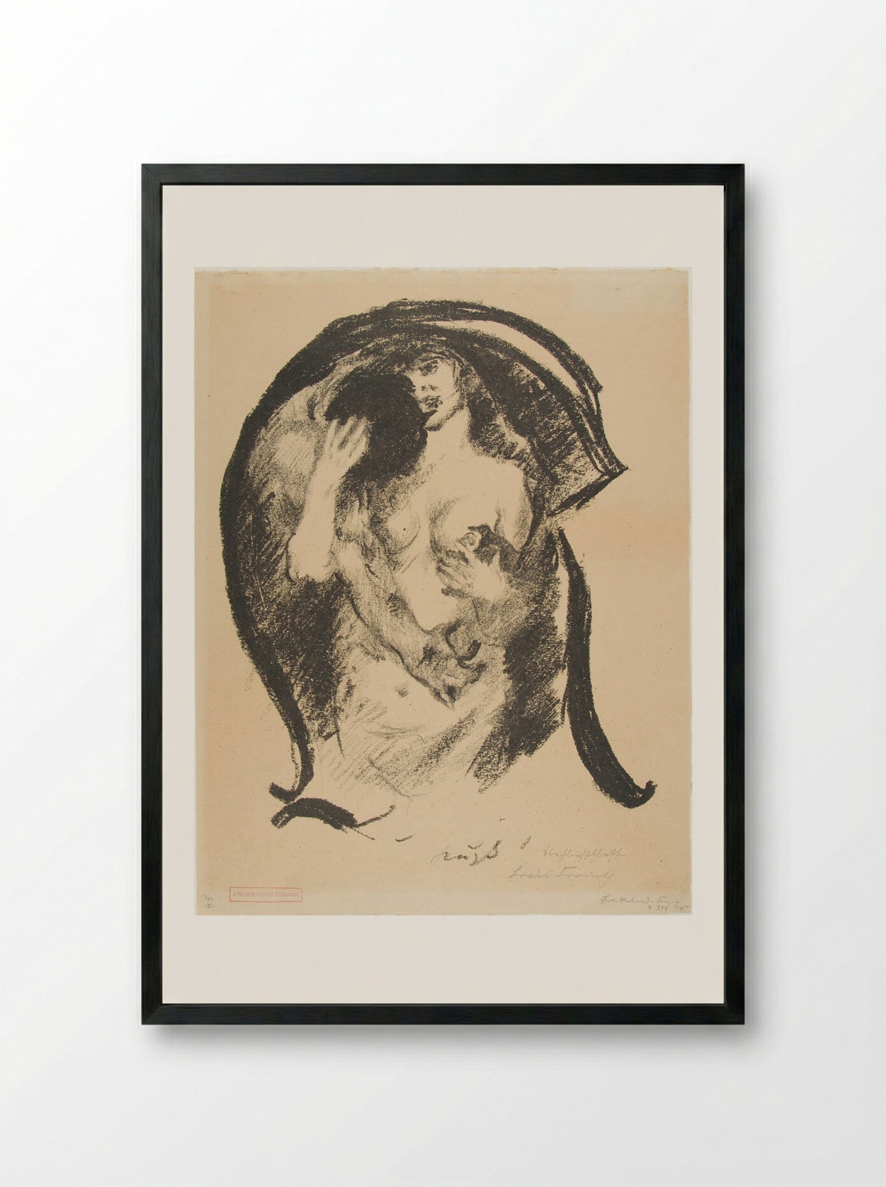 Letter K: Kiss! - Lovis Corinth - Framed Print Black
