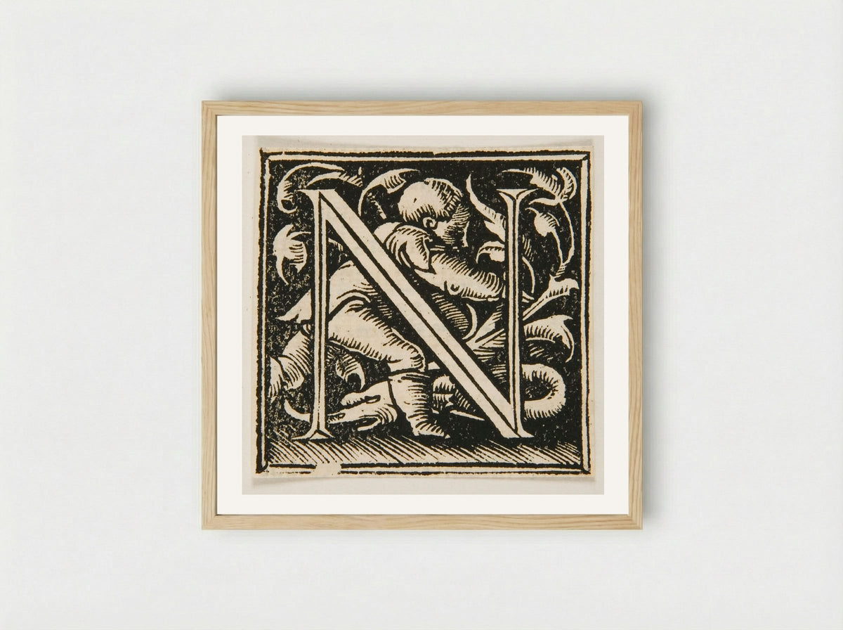 Letter N - Urs Graf - Framed Print Wood
