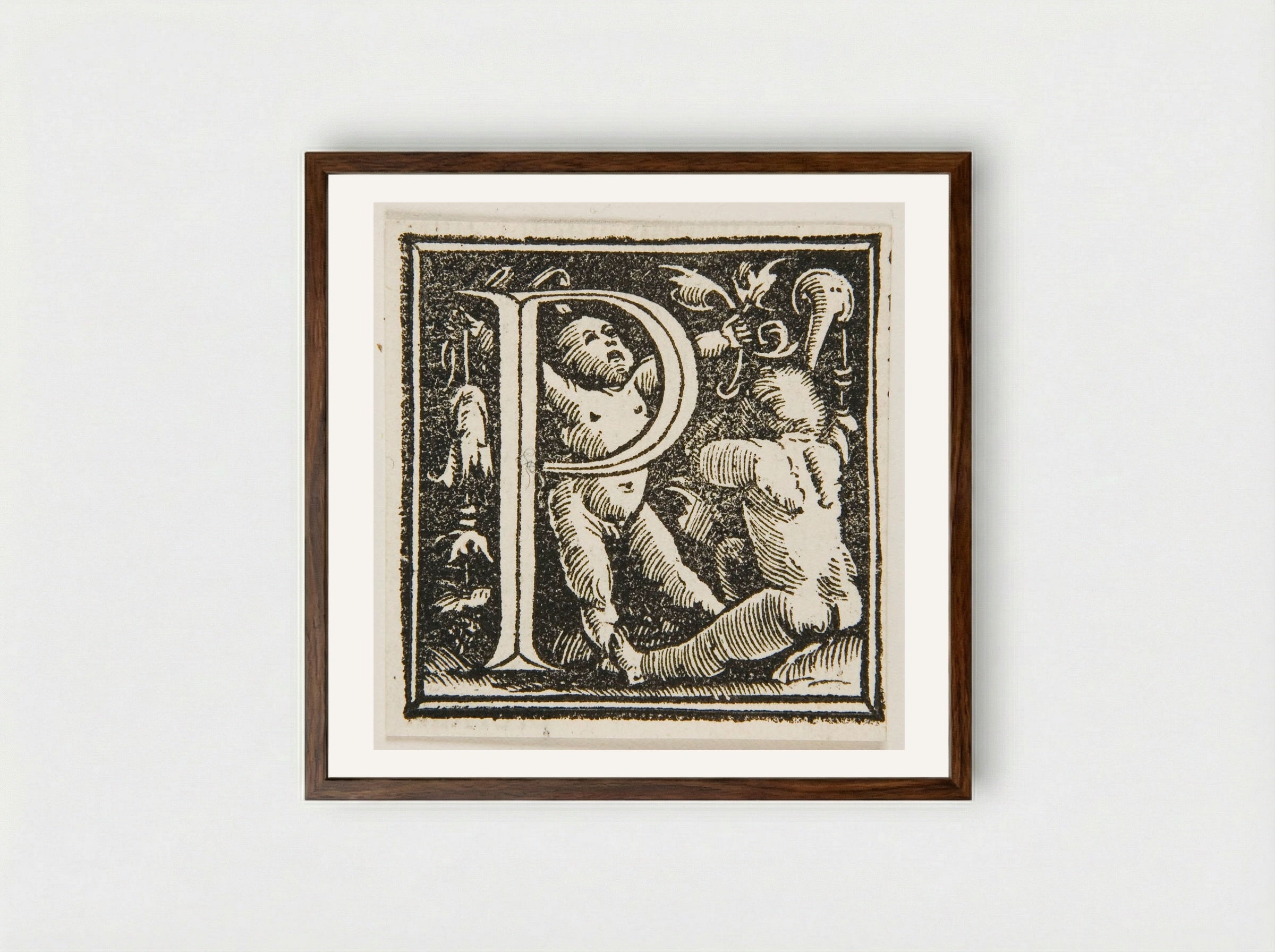 Letter P - Urs Graf - Framed Print Dark Wood