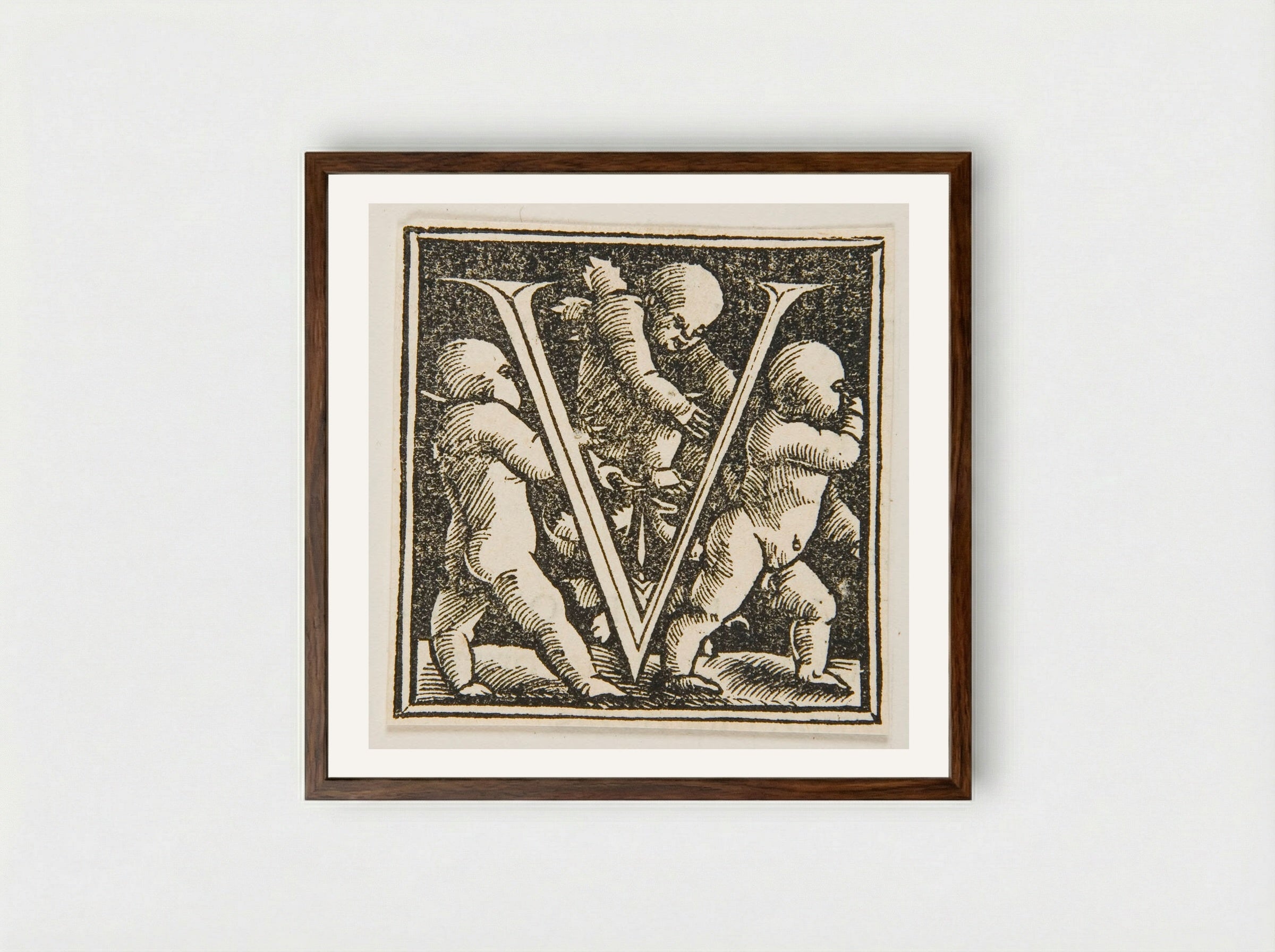 Letter V - Urs Graf - Framed Print Dark Wood