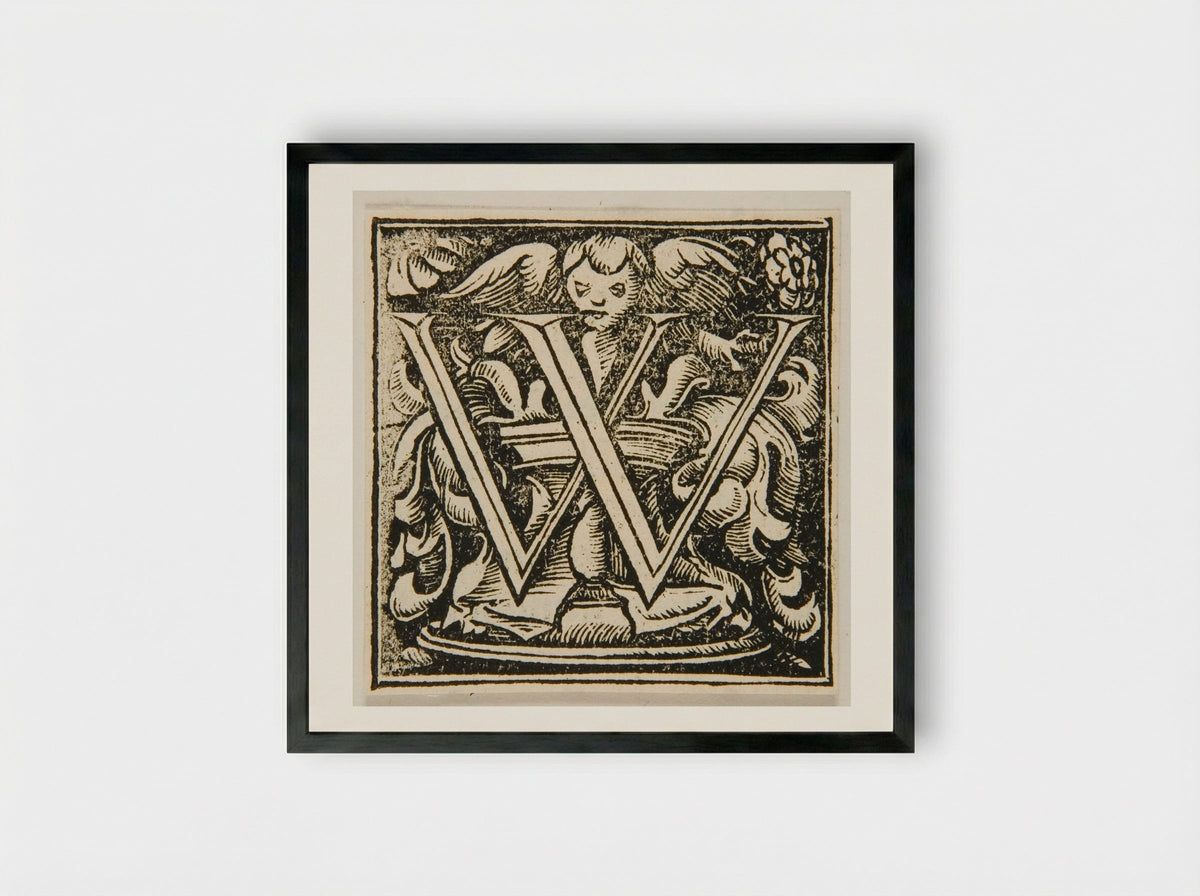 Letter W - Urs Graf - Framed Print Black