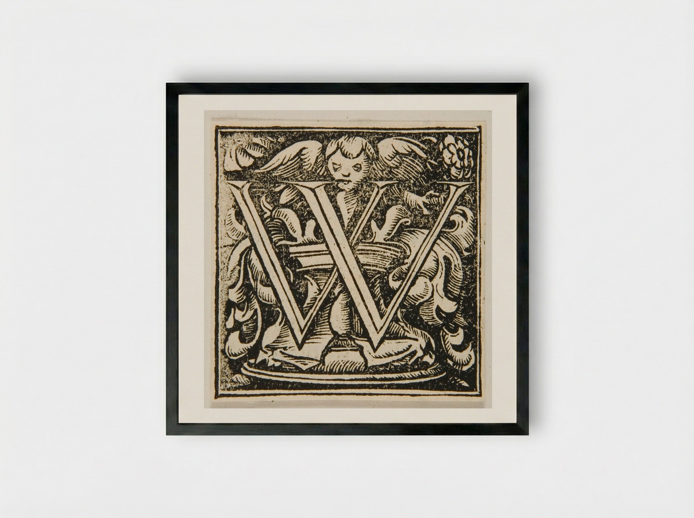 Letter W - Urs Graf - Framed Print Black