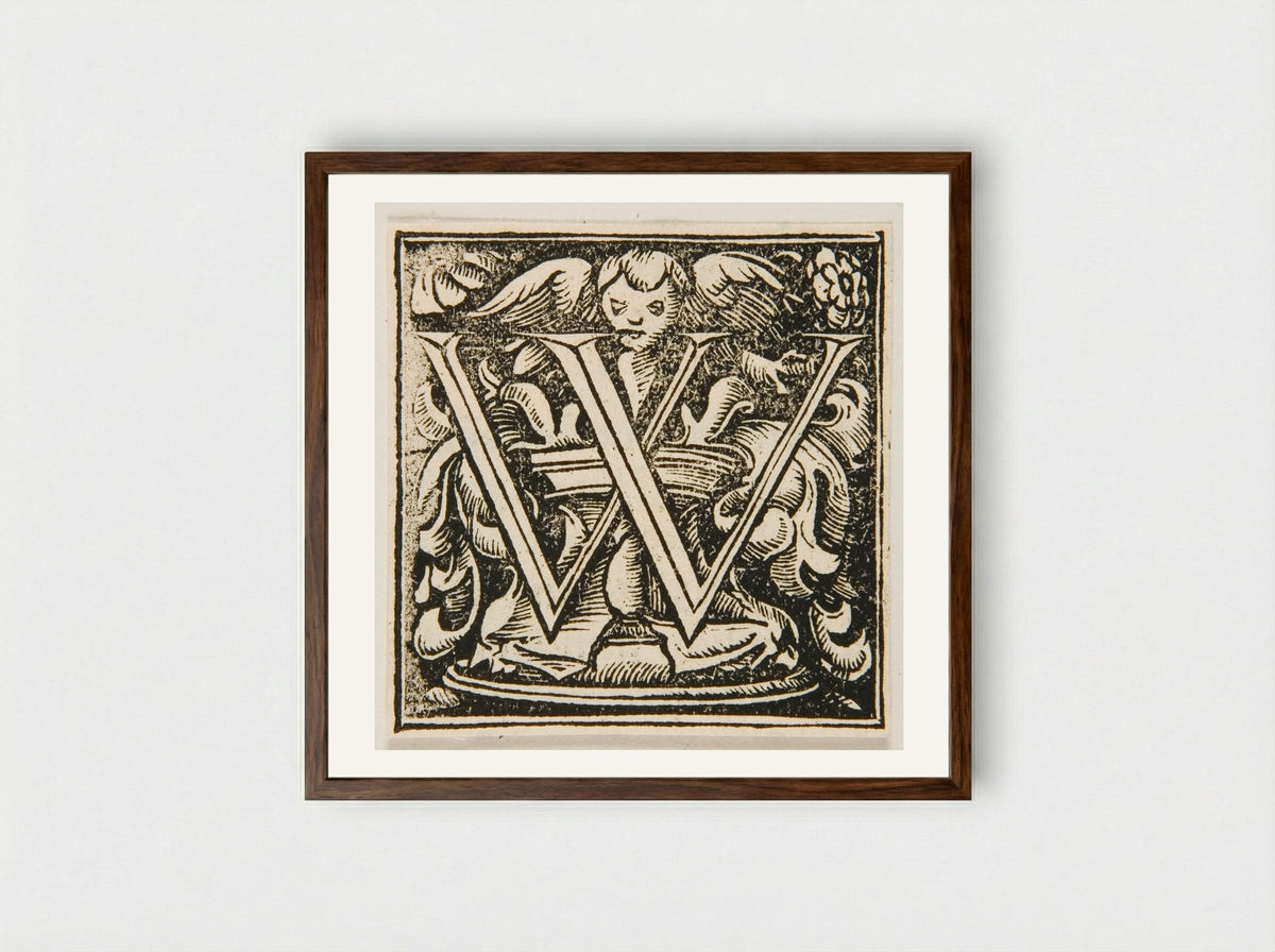 Letter W - Urs Graf - Framed Print Dark Wood