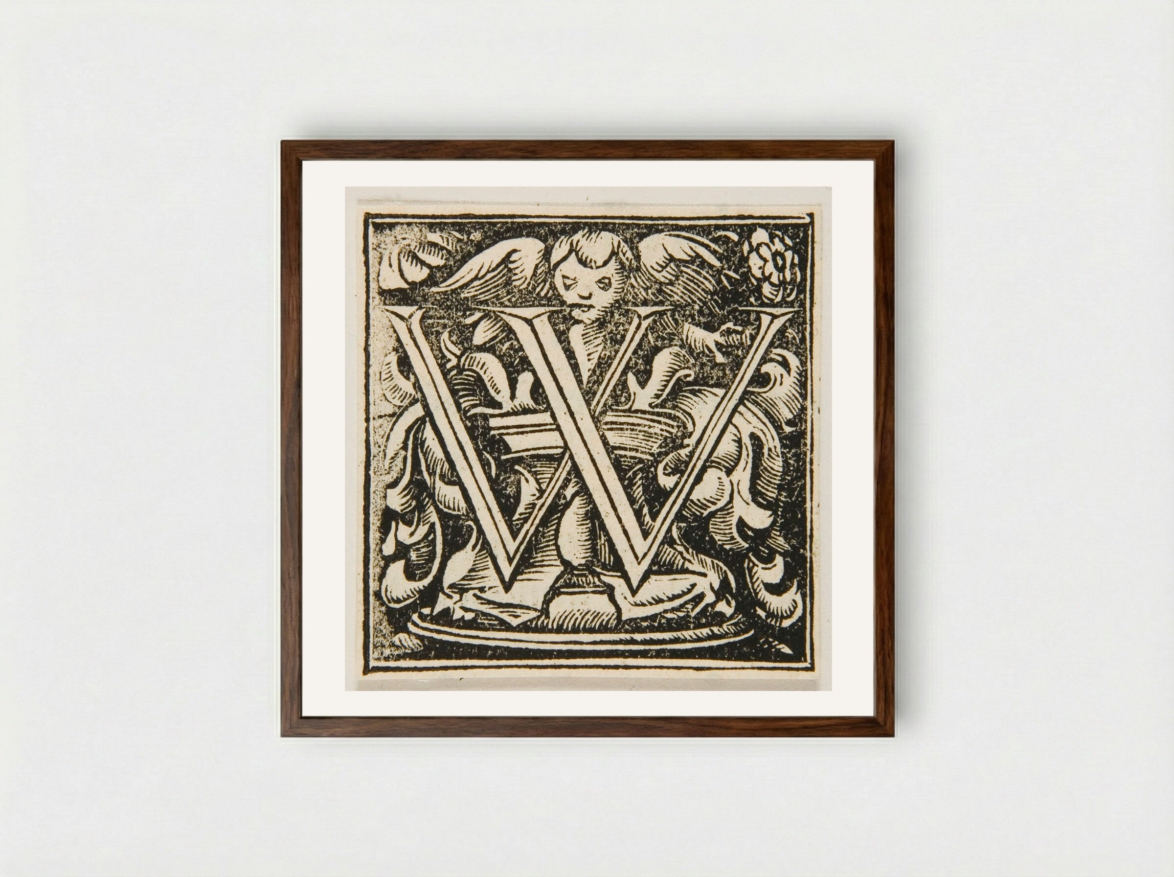 Letter W - Urs Graf - Framed Print Dark Wood