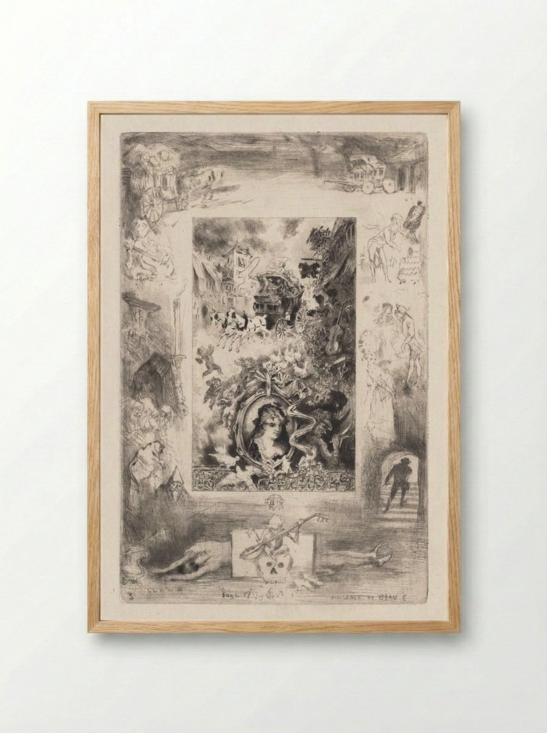 Letters from My Windmill: The Diligence of Beaucaire - Félix Hilaire Buhot - Framed Print Wood