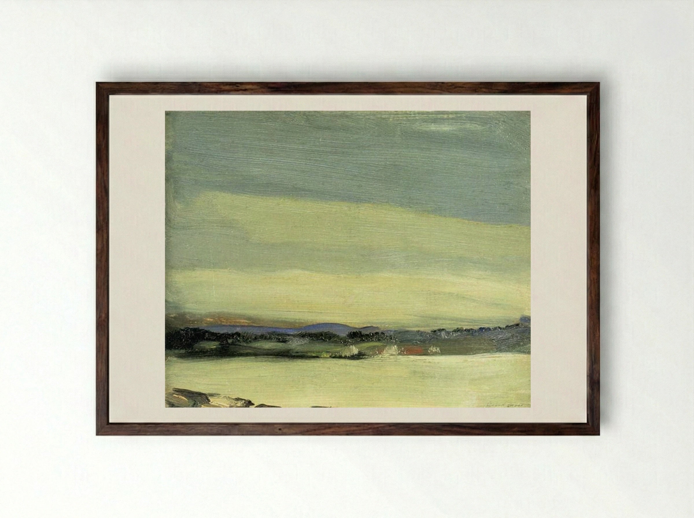 Leunkin Bay, June - Robert Henri - Framed Print Dark Wood