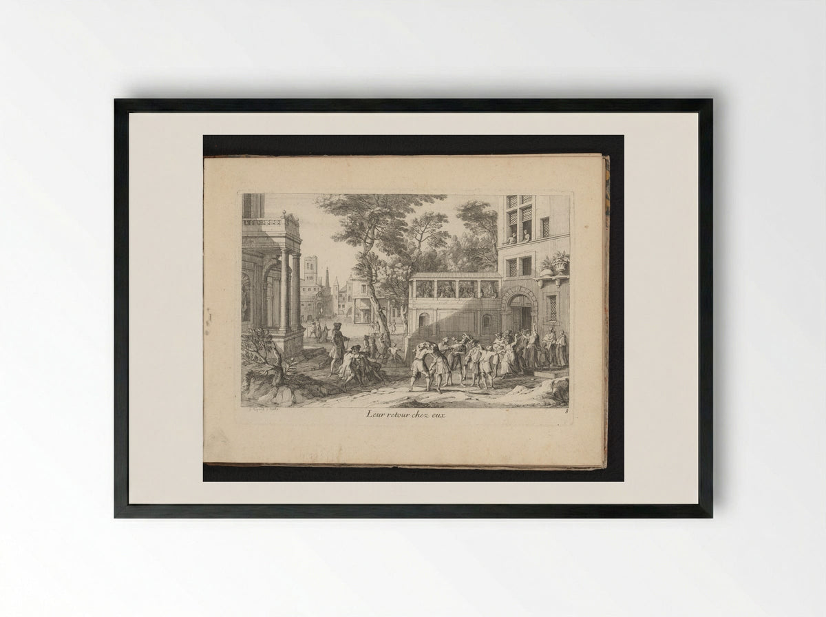 Leur retour chez eux - Gaspard Duchange - Framed Print Black