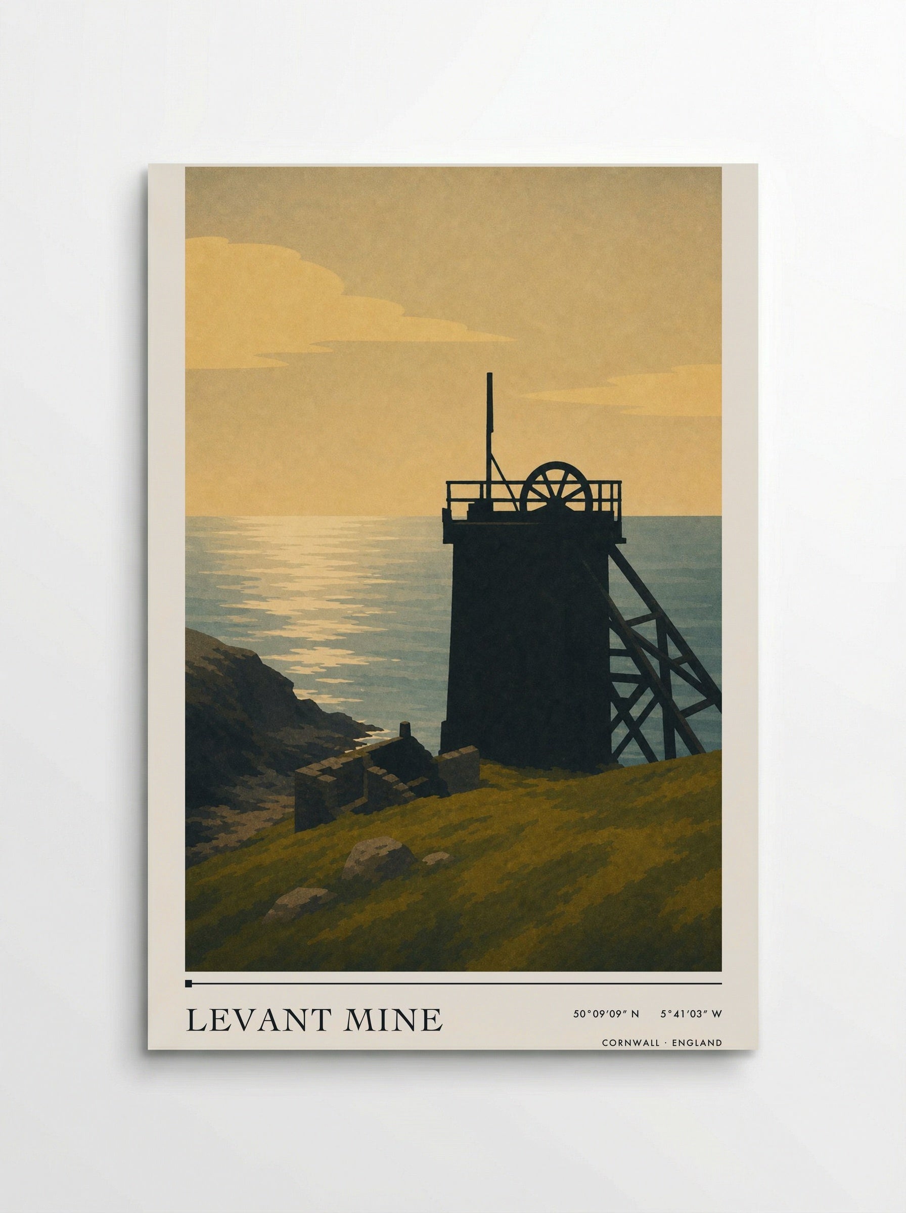 Levant Mine Cornwall England Travel Poster - Poster
