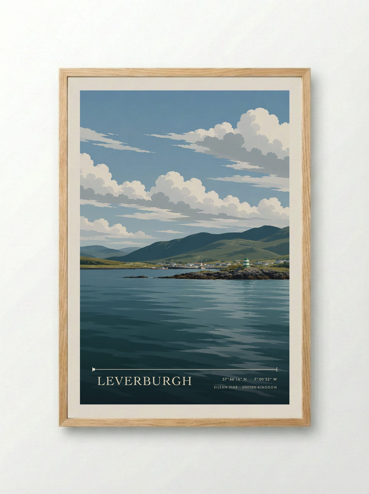 Leverburgh, Eilean Siar | Travel Poster - Framed Print Wood