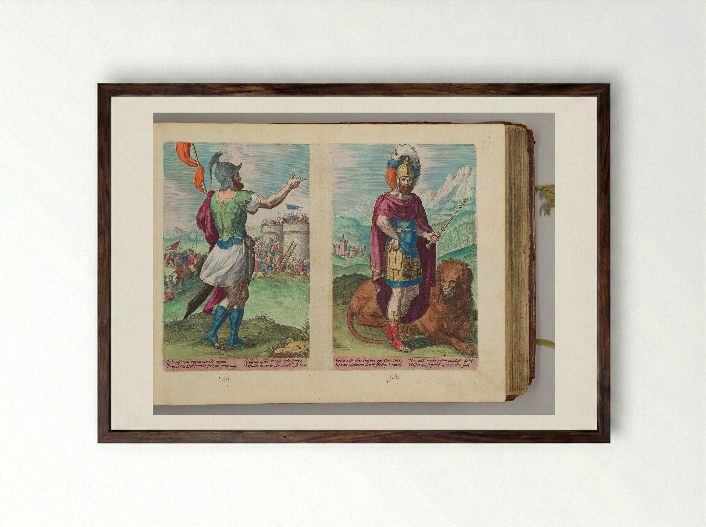 Levi and Juda - Johann Sadeler I - Framed Print Dark Wood