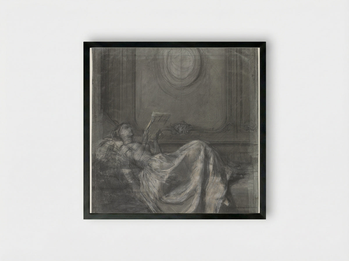 Lezende vrouw (Woman Reading) - Pierre-Paul Prud'hon - Framed Print Black