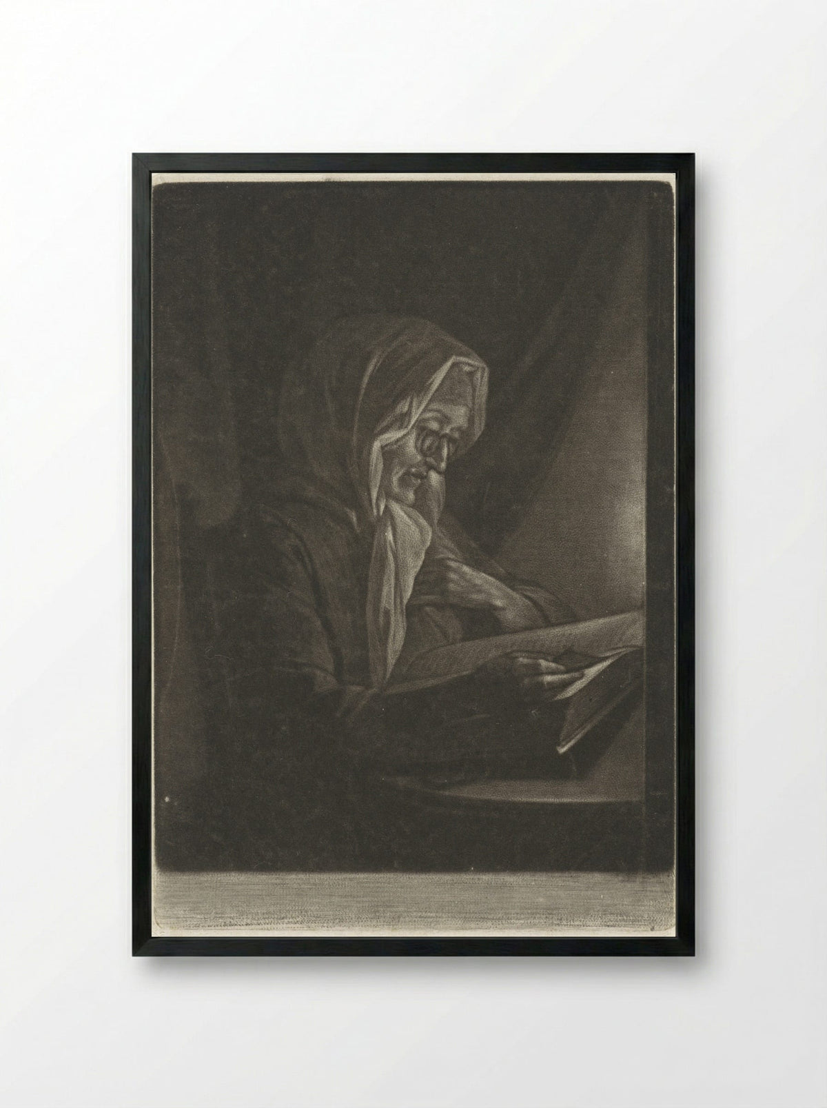 Lezende vrouw - Aert Schouman - Framed Print Black