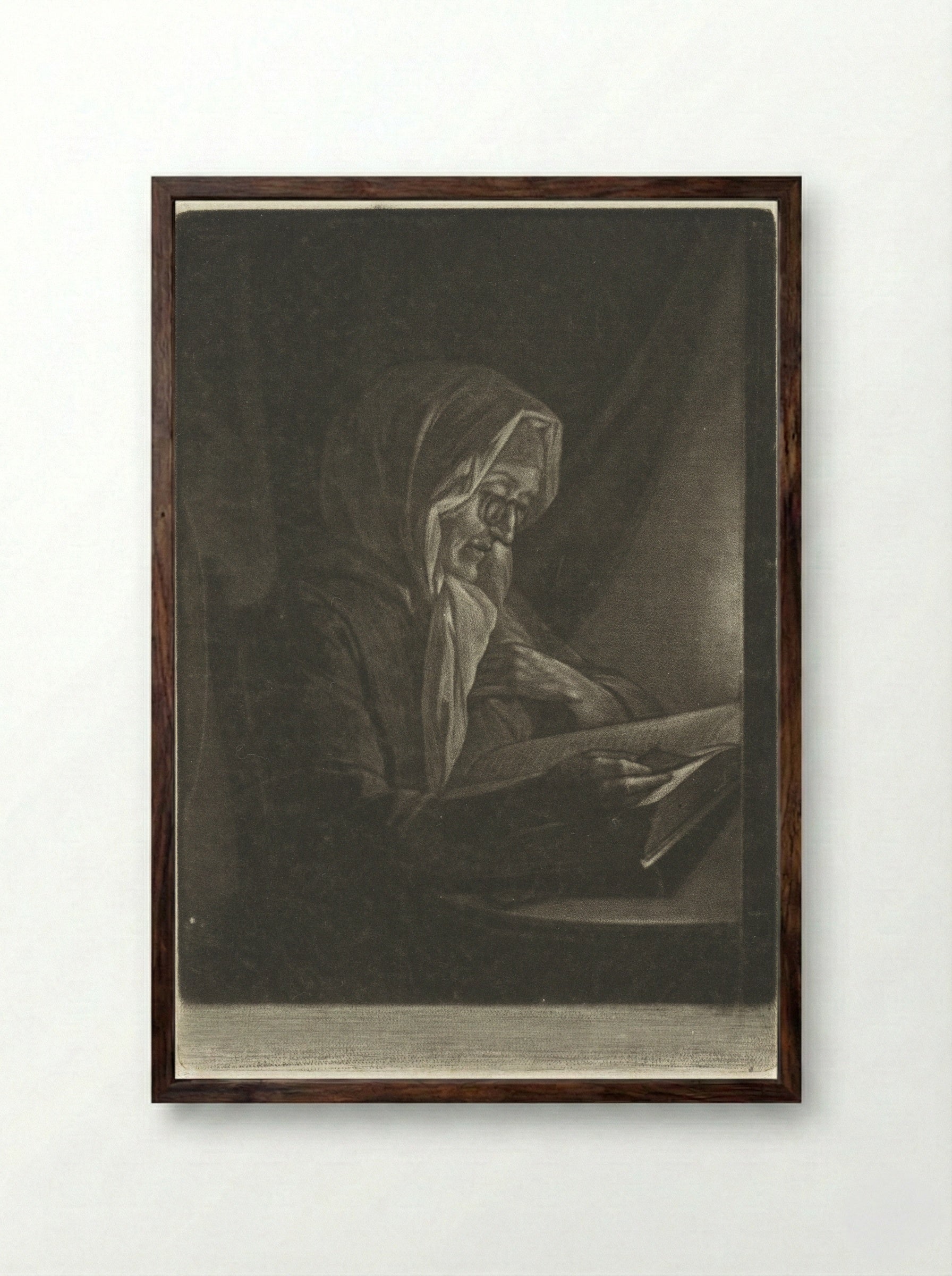 Lezende vrouw - Aert Schouman - Framed Print Dark Wood