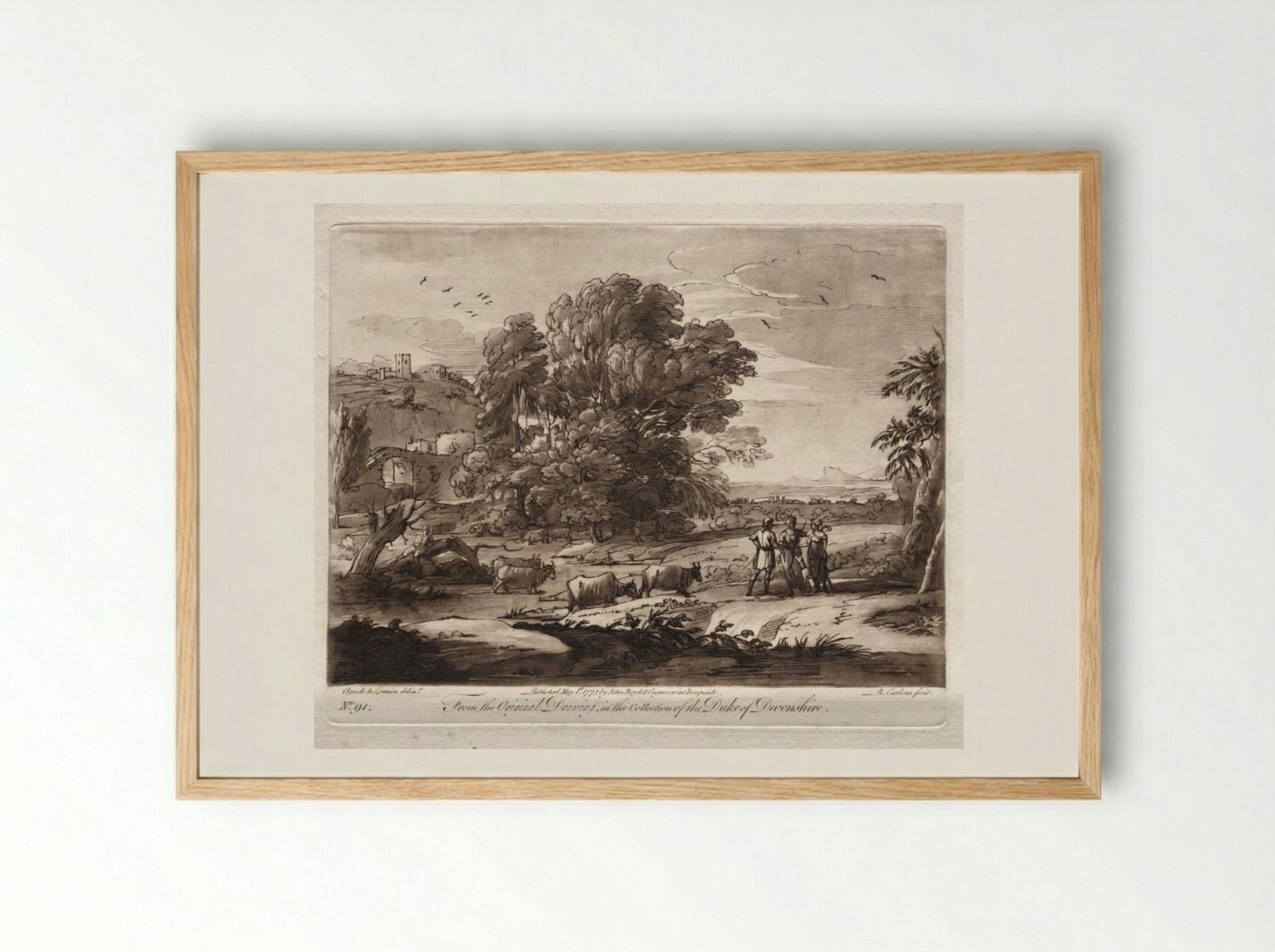 Liber Veritatis, Plate 91 - Richard Earlom - Framed Print Wood