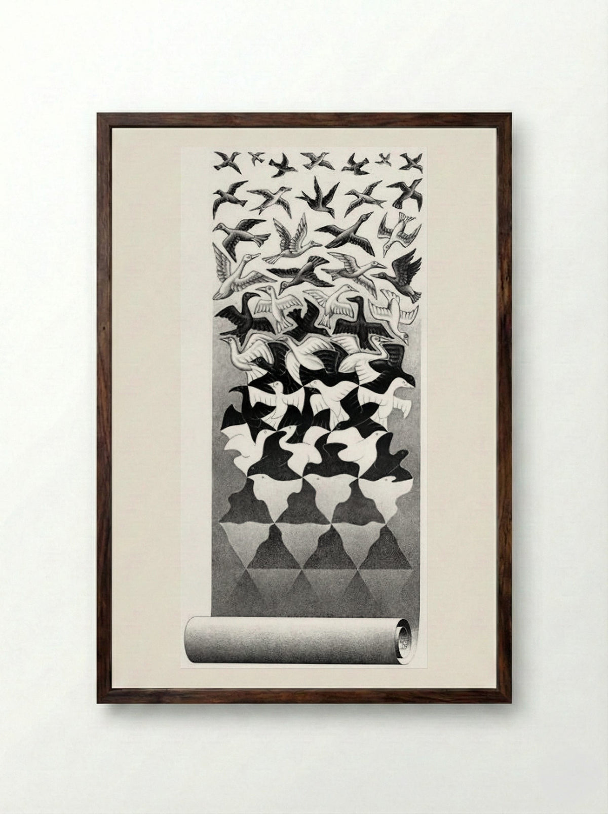 Liberation - M.C. Escher - Framed Print Dark Wood