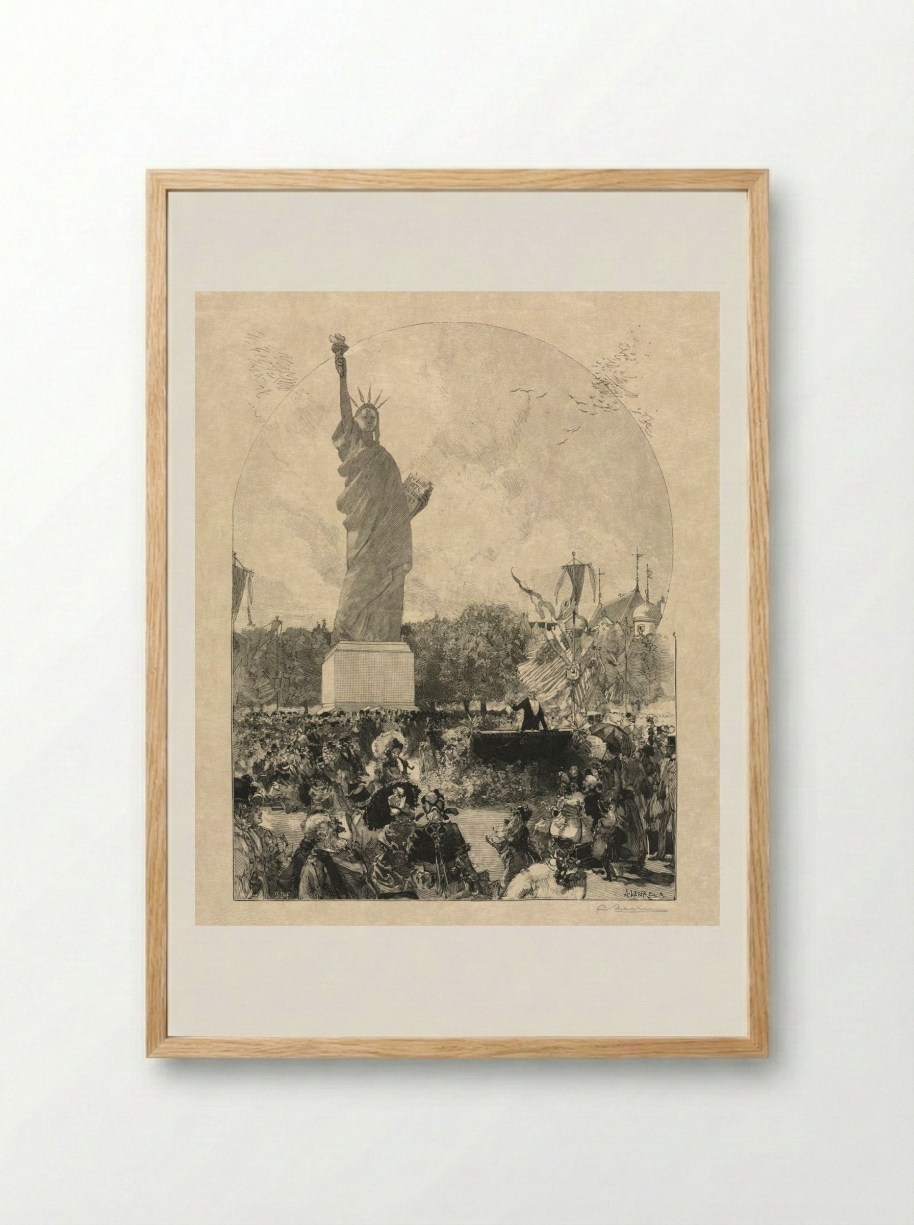 Liberty Enlightening the World, Offered to the City of Paris by the Americans - Auguste Louis Lepère - Framed Print Wood