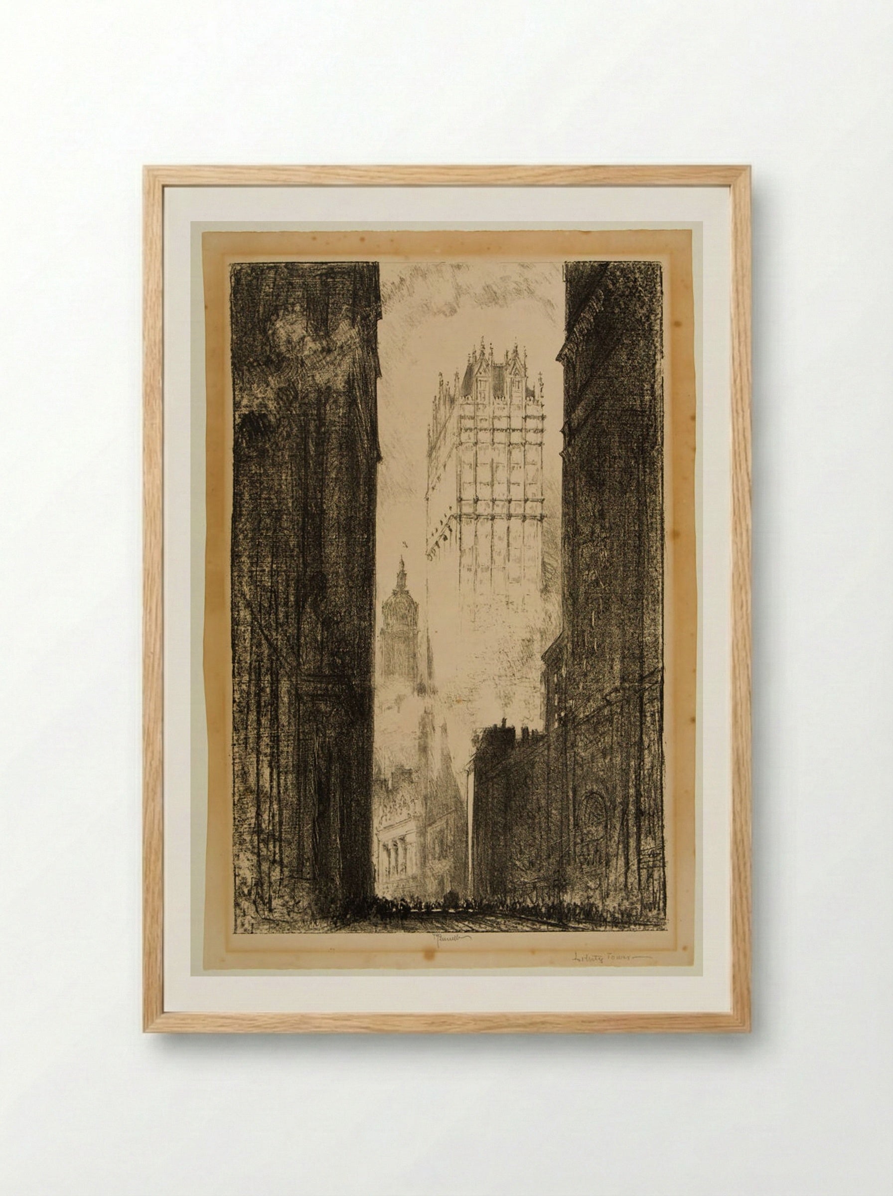 Liberty Tower - Joseph Pennell - Framed Print Wood