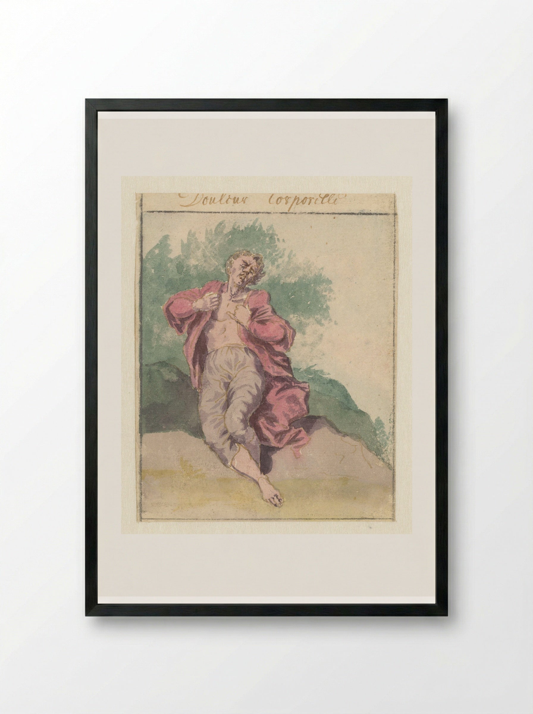 Lichaamssmart (Bodily Pain) - Pieter van den Berge - Framed Print Black