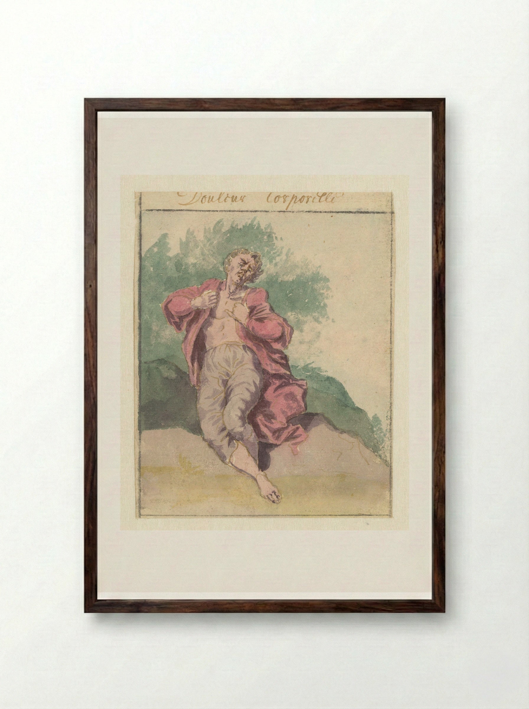 Lichaamssmart (Bodily Pain) - Pieter van den Berge - Framed Print Dark Wood