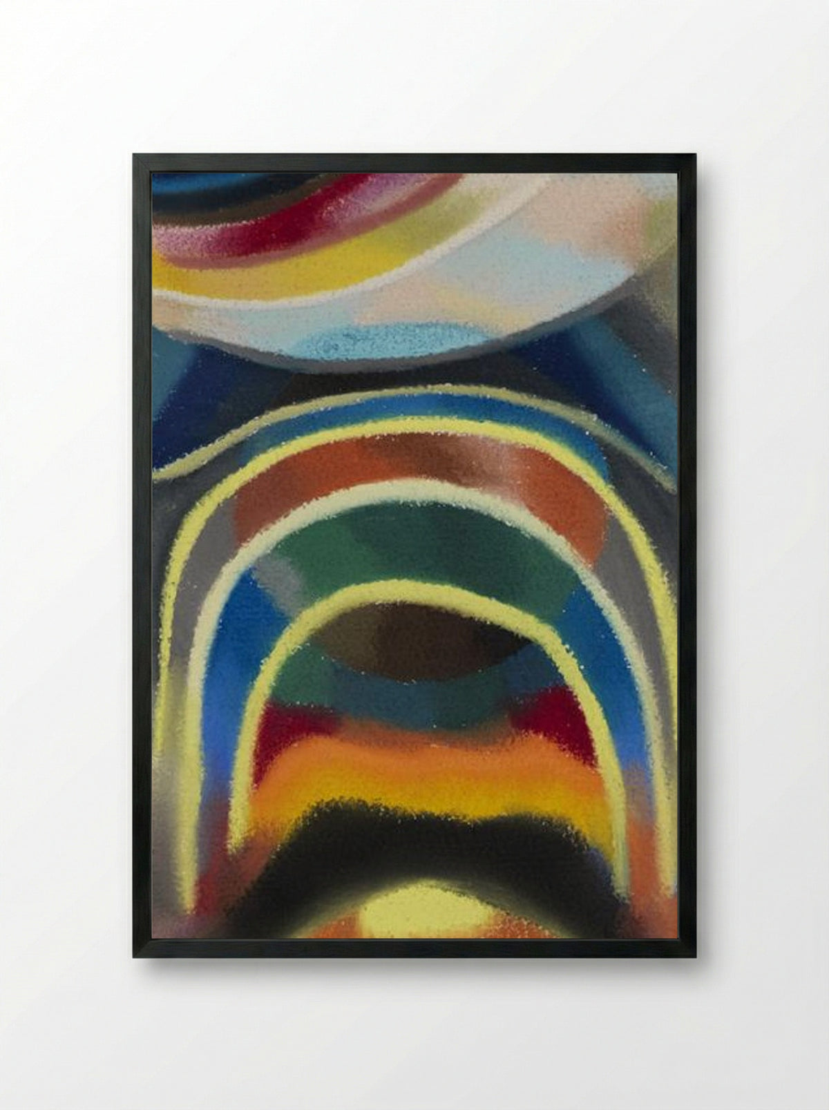 Lichtkreise (Kosmischer Regenbogen) - Otto Freundlich - Framed Print Black