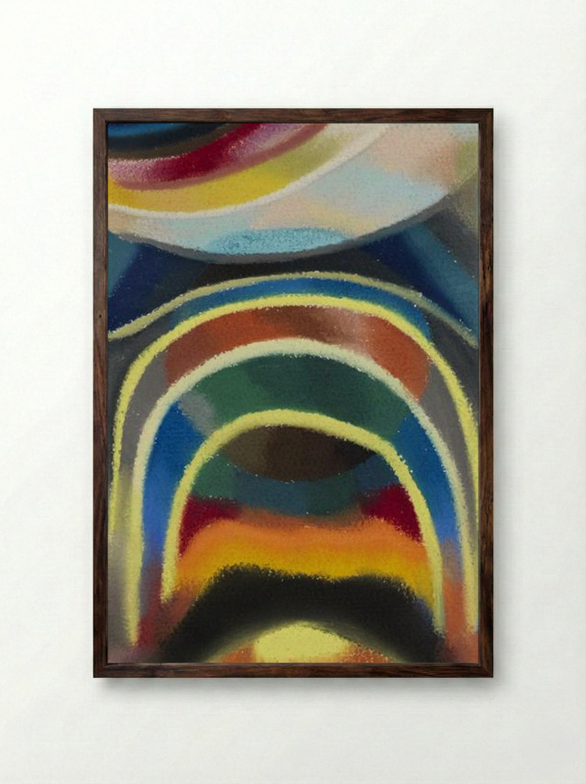 Lichtkreise (Kosmischer Regenbogen) - Otto Freundlich - Framed Print Dark Wood