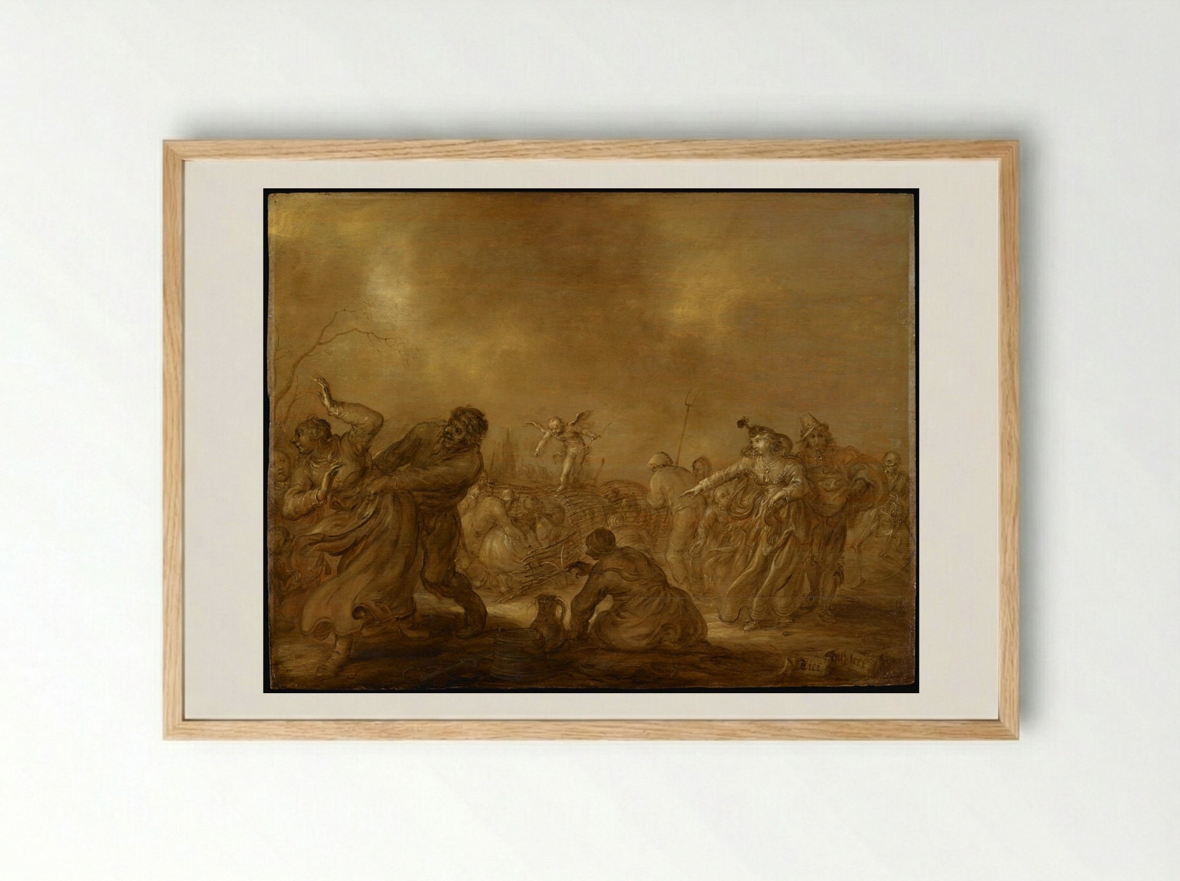 Lief om Leet (Love Leads to Suffering) - Adriaen van de Venne - Framed Print Wood