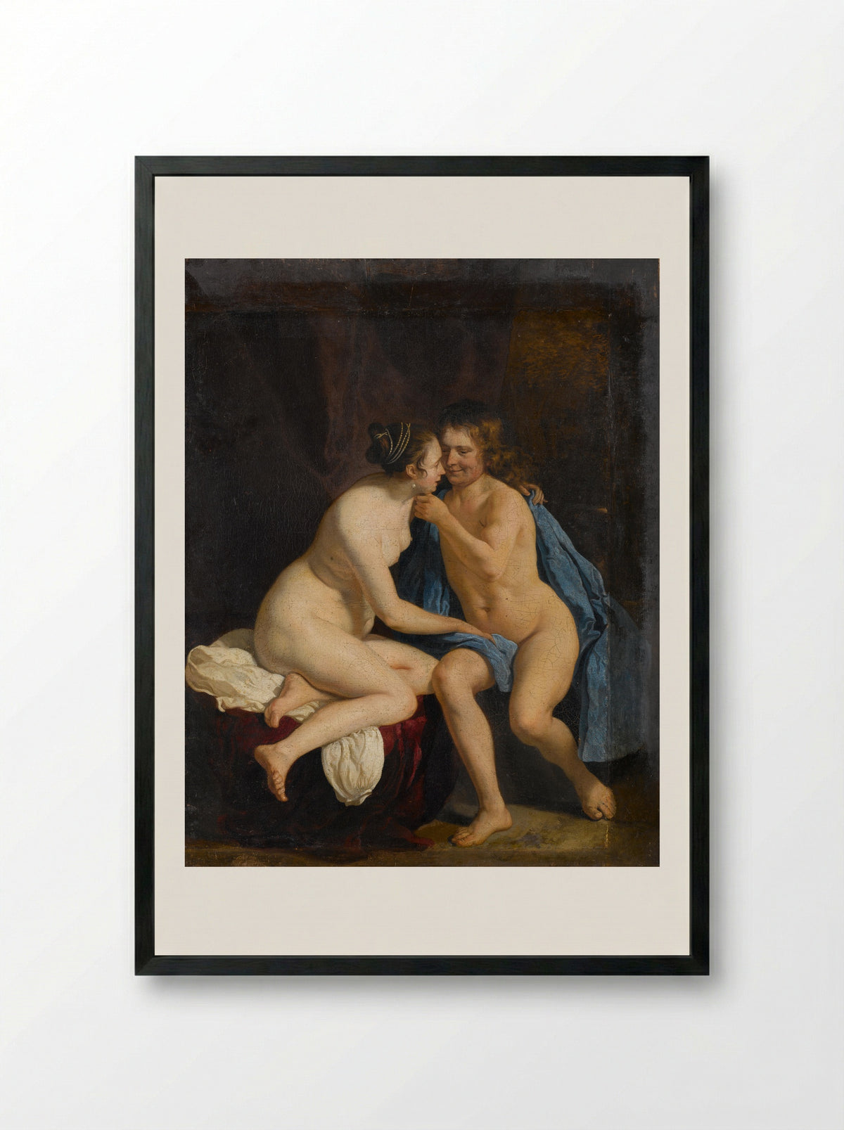 Liefdespaar (The Lovers) - Jacob van Loo - Framed Print Black