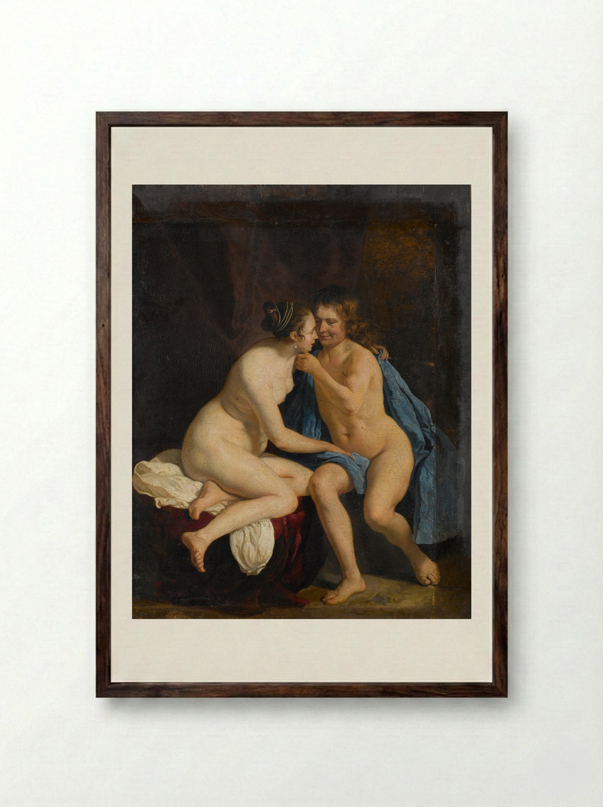 Liefdespaar (The Lovers) - Jacob van Loo - Framed Print Dark Wood