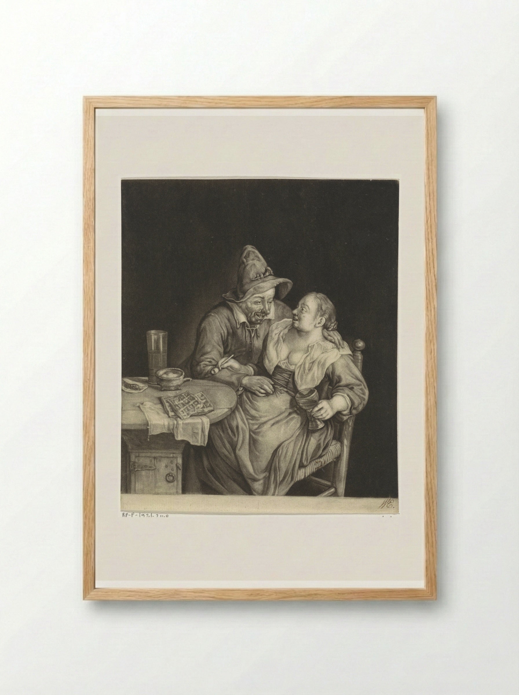 Liefdespaar (The Loving Couple) - Cornelis Dusart - Framed Print Wood