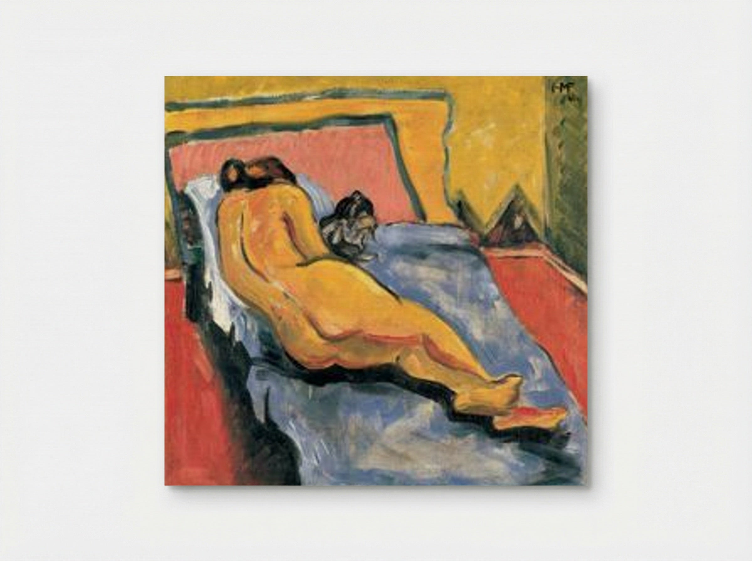 Liegender Akt mit Katze - Max Pechstein - Poster
