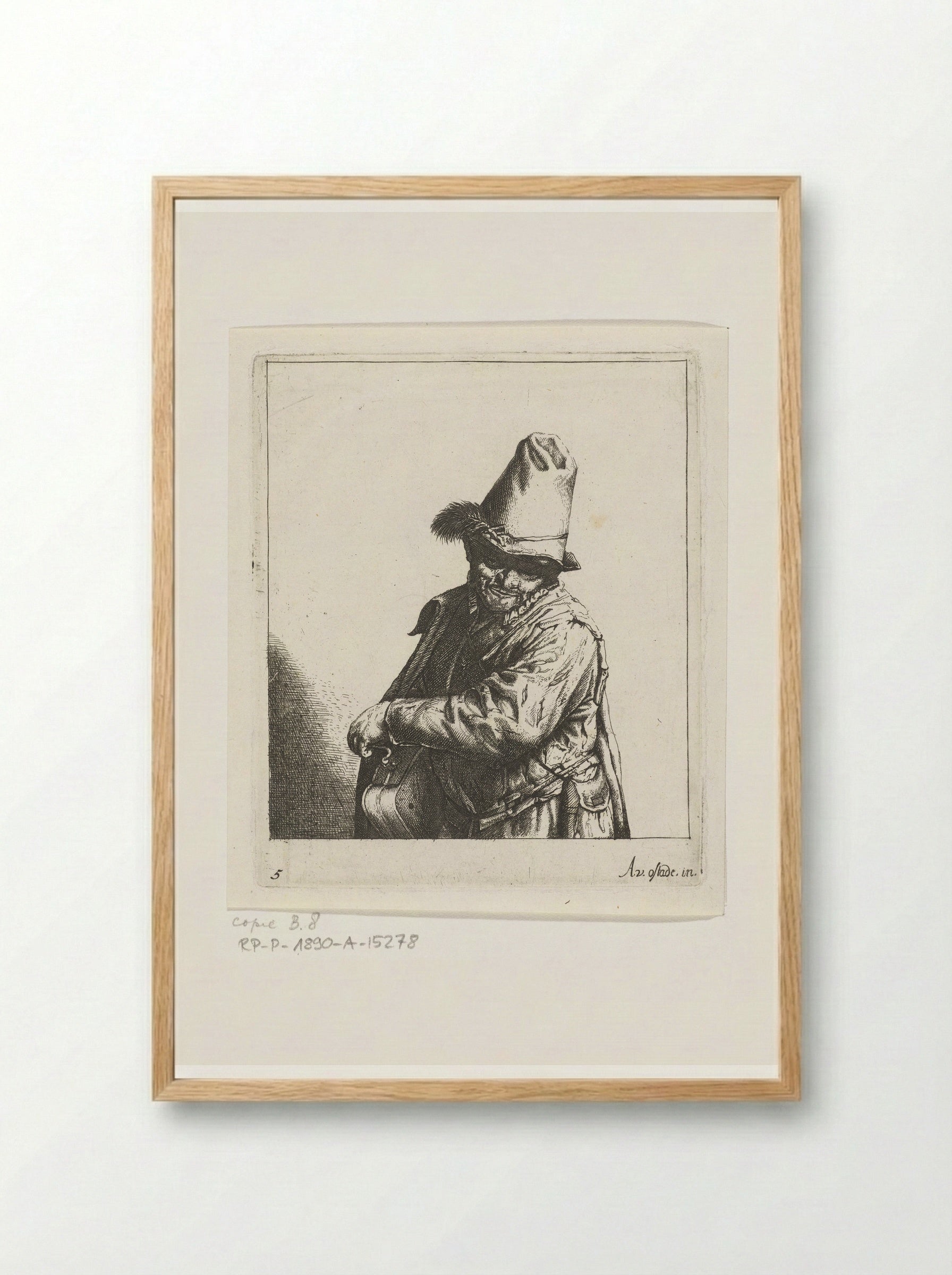 Lierdraaier (Hurdy-Gurdy Player) - Abraham Bloteling - Framed Print Wood
