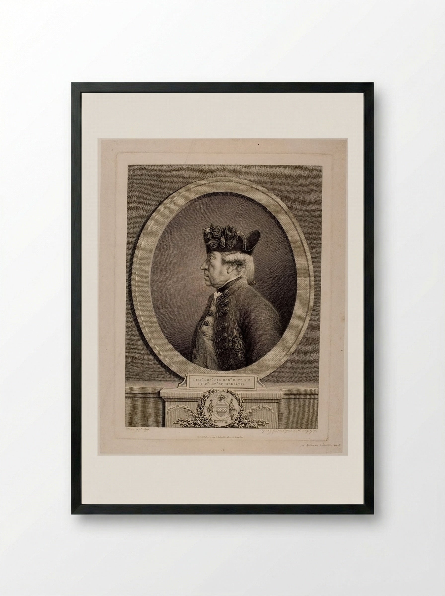 Lieut. Gen. Sir Robert Boyd - John Hall - Framed Print Black