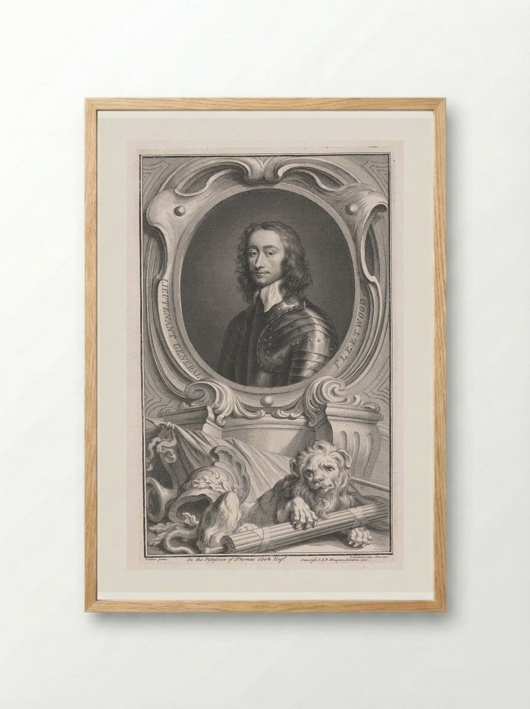 Lieutenant General Charles Fleetwood - Jacobus Houbraken - Framed Print Wood