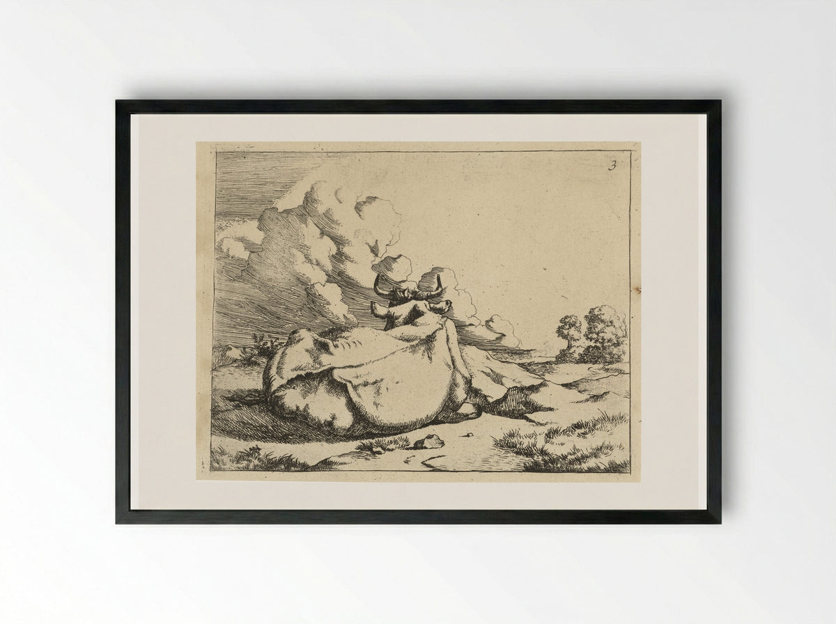 Liggend rund, op de rug gezien - Marcus de Bye - Framed Print Black