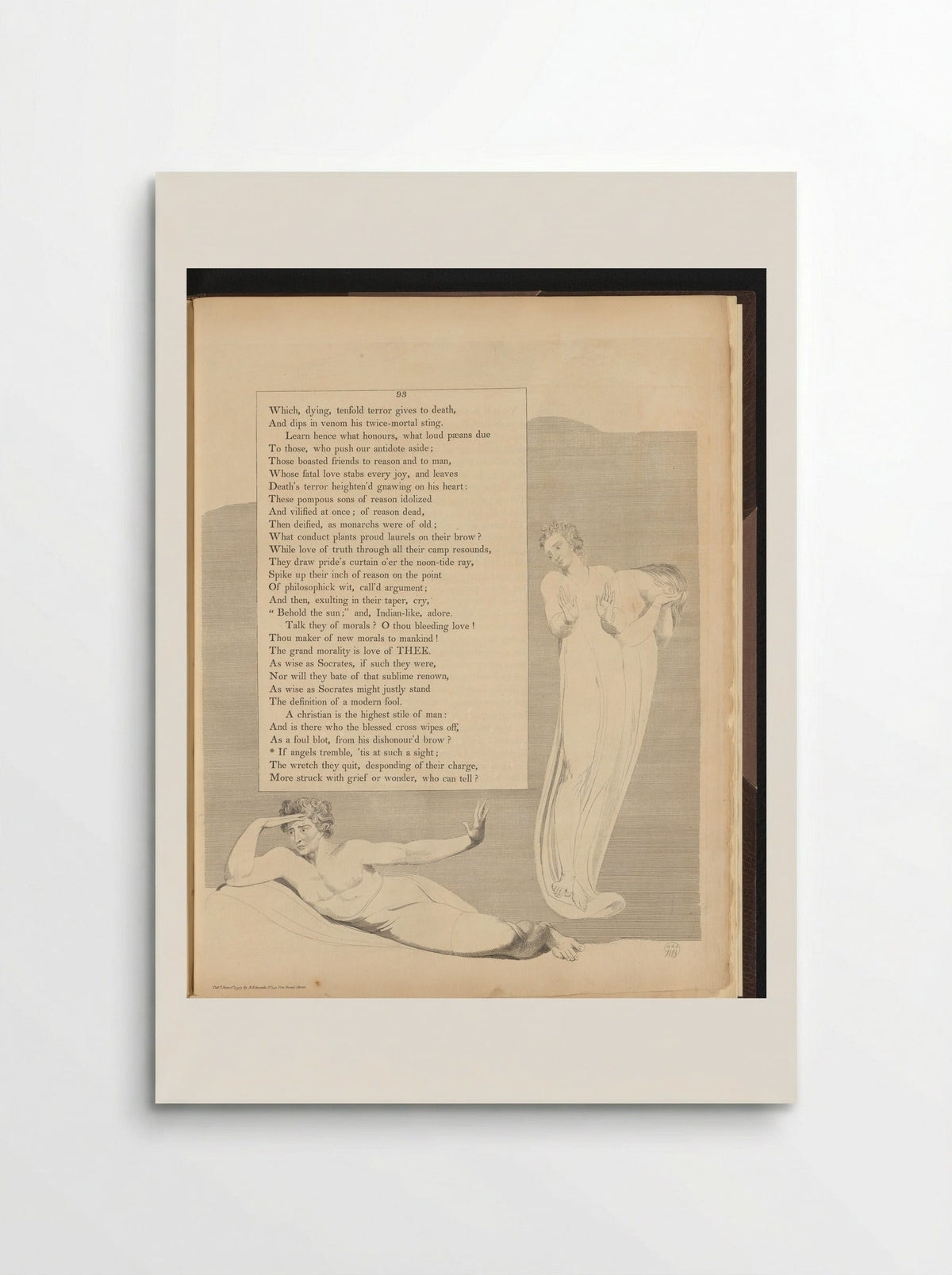Liggende man en treurend stel - William Blake - Poster