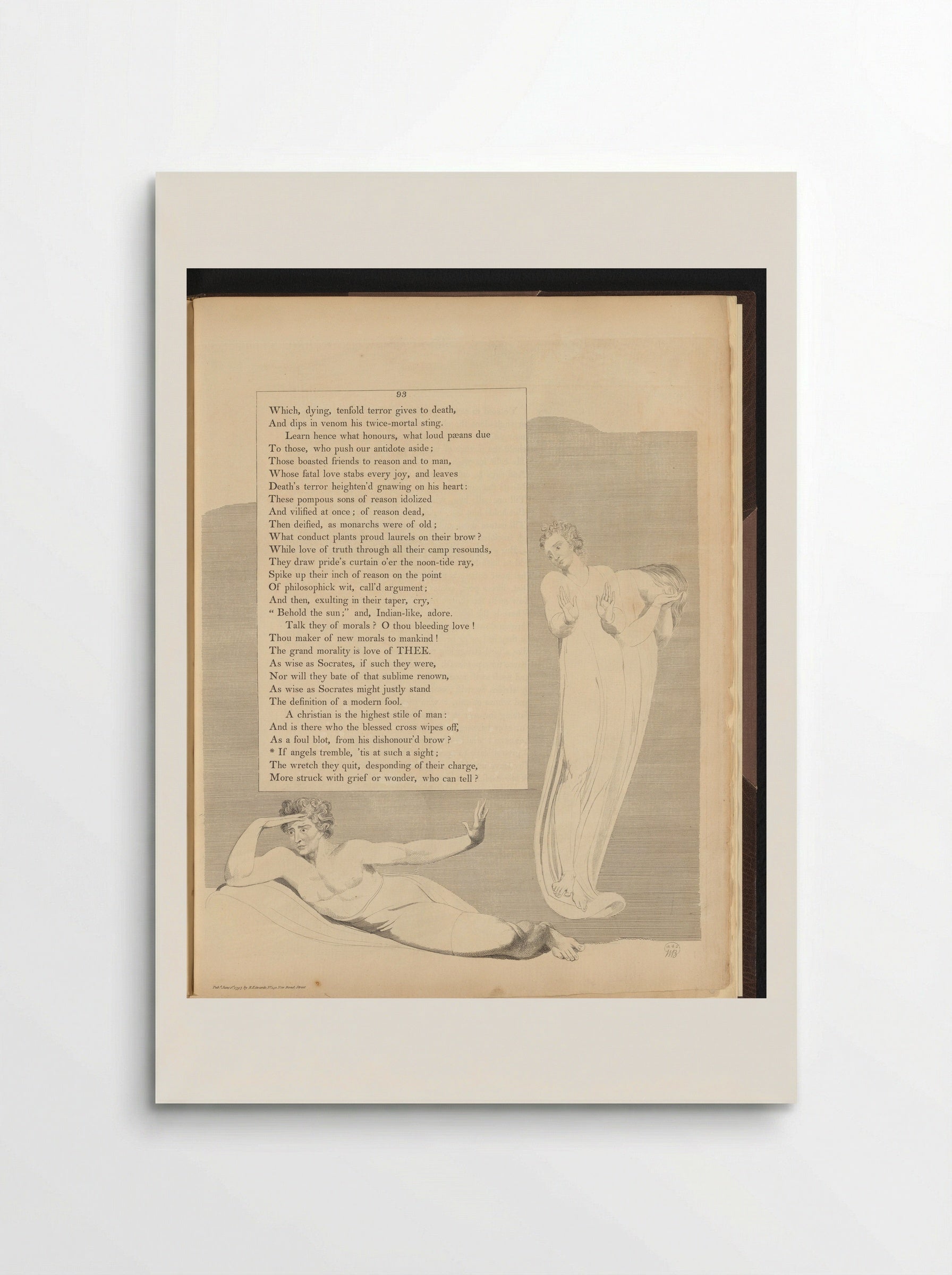 Liggende man en treurend stel - William Blake - Poster