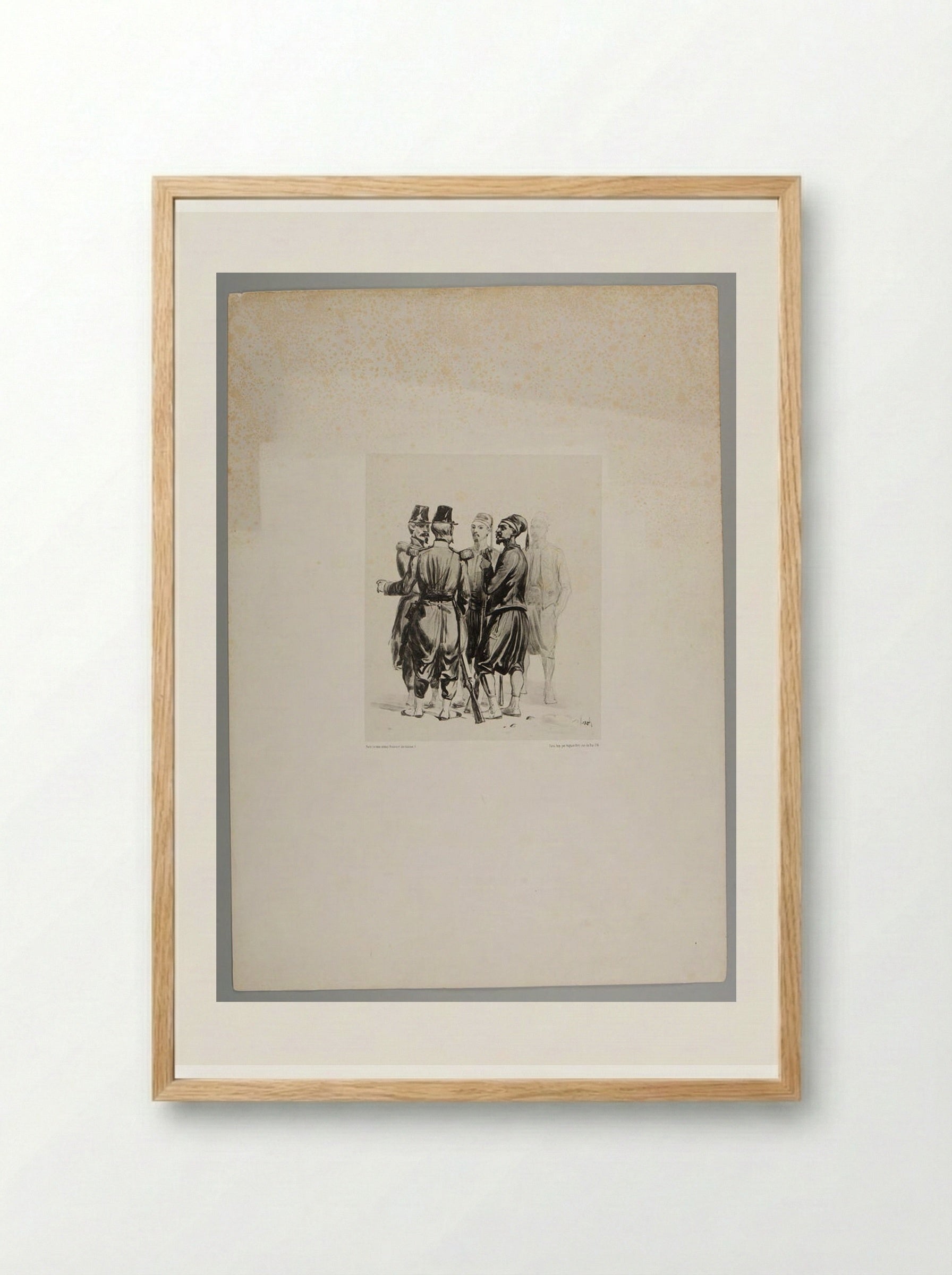 Light Infantry Soldiers and Turks - Denis-Auguste-Marie Raffet - Framed Print Wood