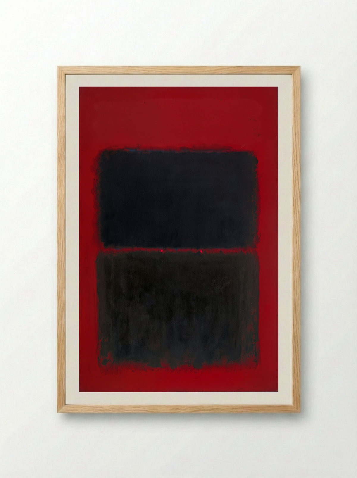 Light Red Over Black - Mark Rothko - Framed Print Wood
