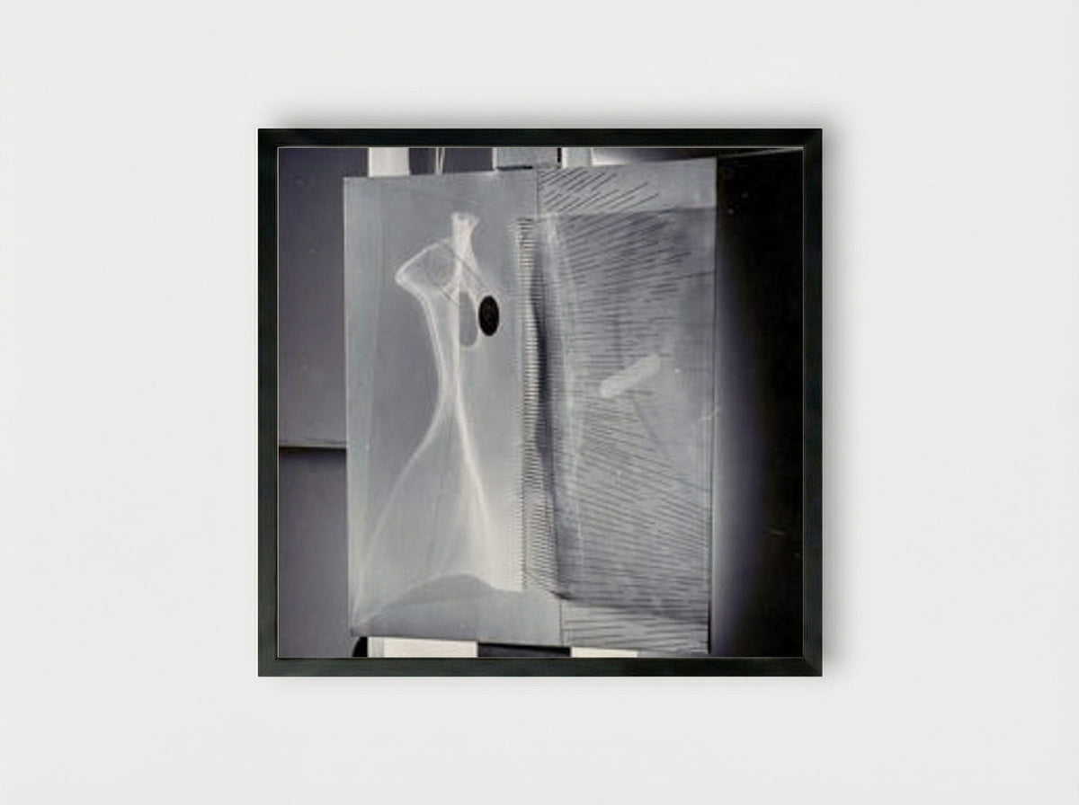 Light painting on hinged celluloid (position 1) - László Moholy-Nagy - Framed Print Black