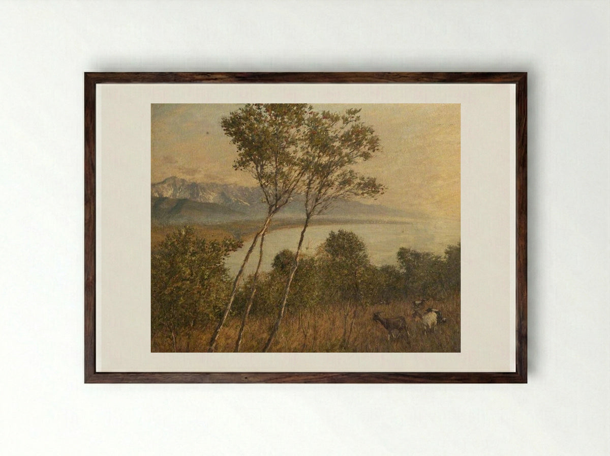 Ligurian Arbutus - Henry Herbert La Thangue - Framed Print Dark Wood