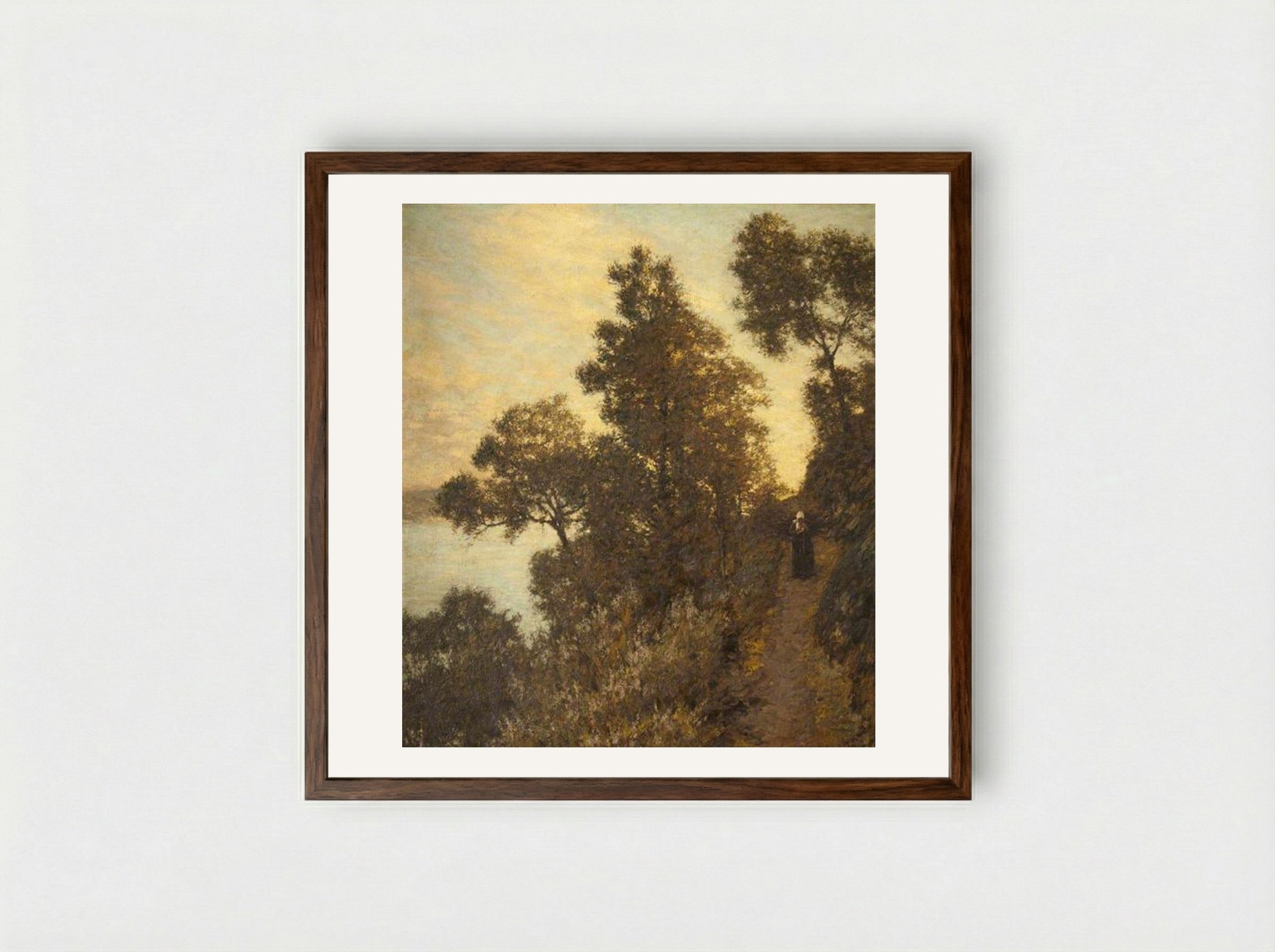 Ligurian Bridle Path - Henry Herbert La Thangue - Framed Print Dark Wood