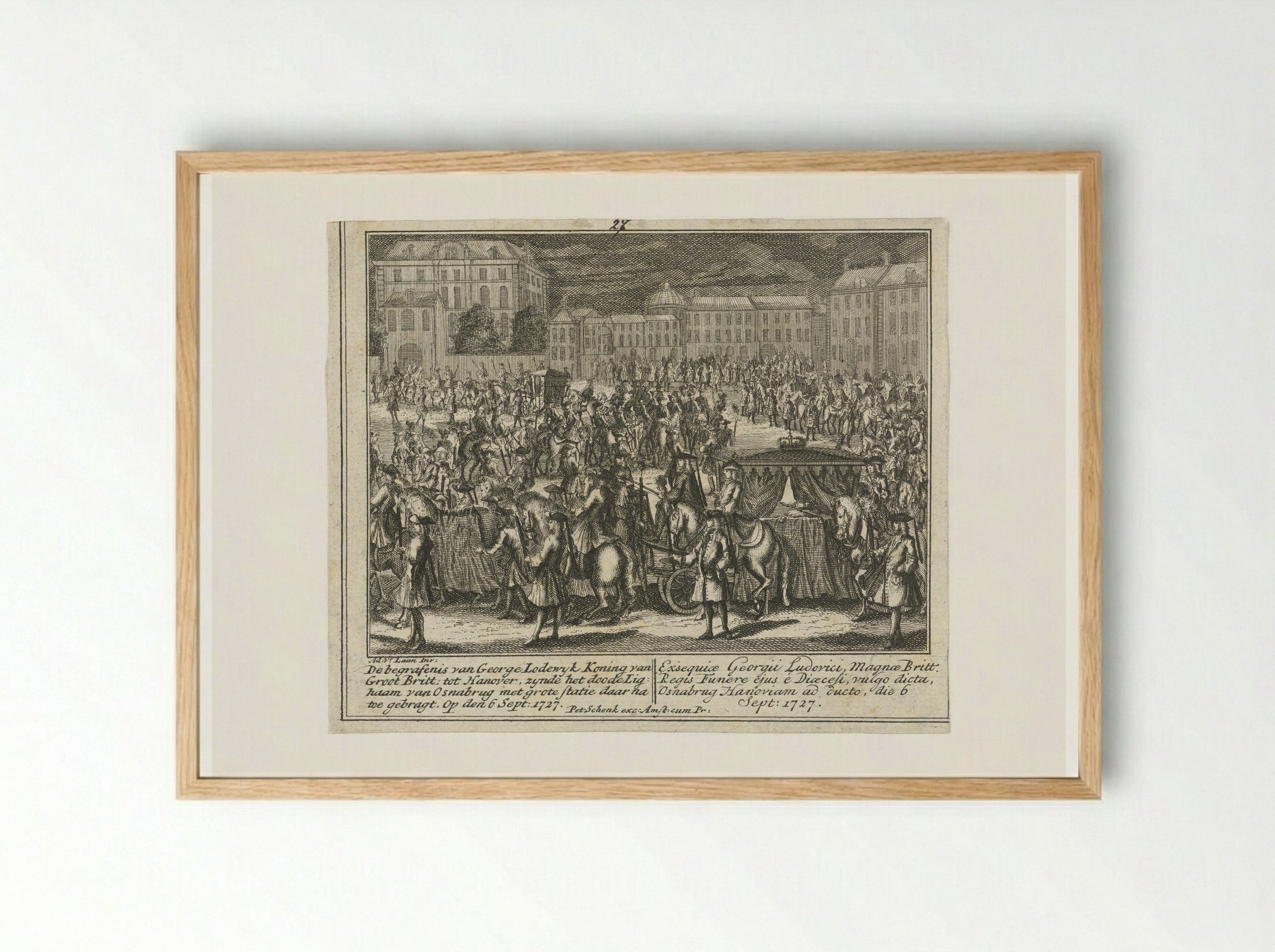Lijkstatie van George I, koning van Engeland - Leonard Schenk - Framed Print Wood