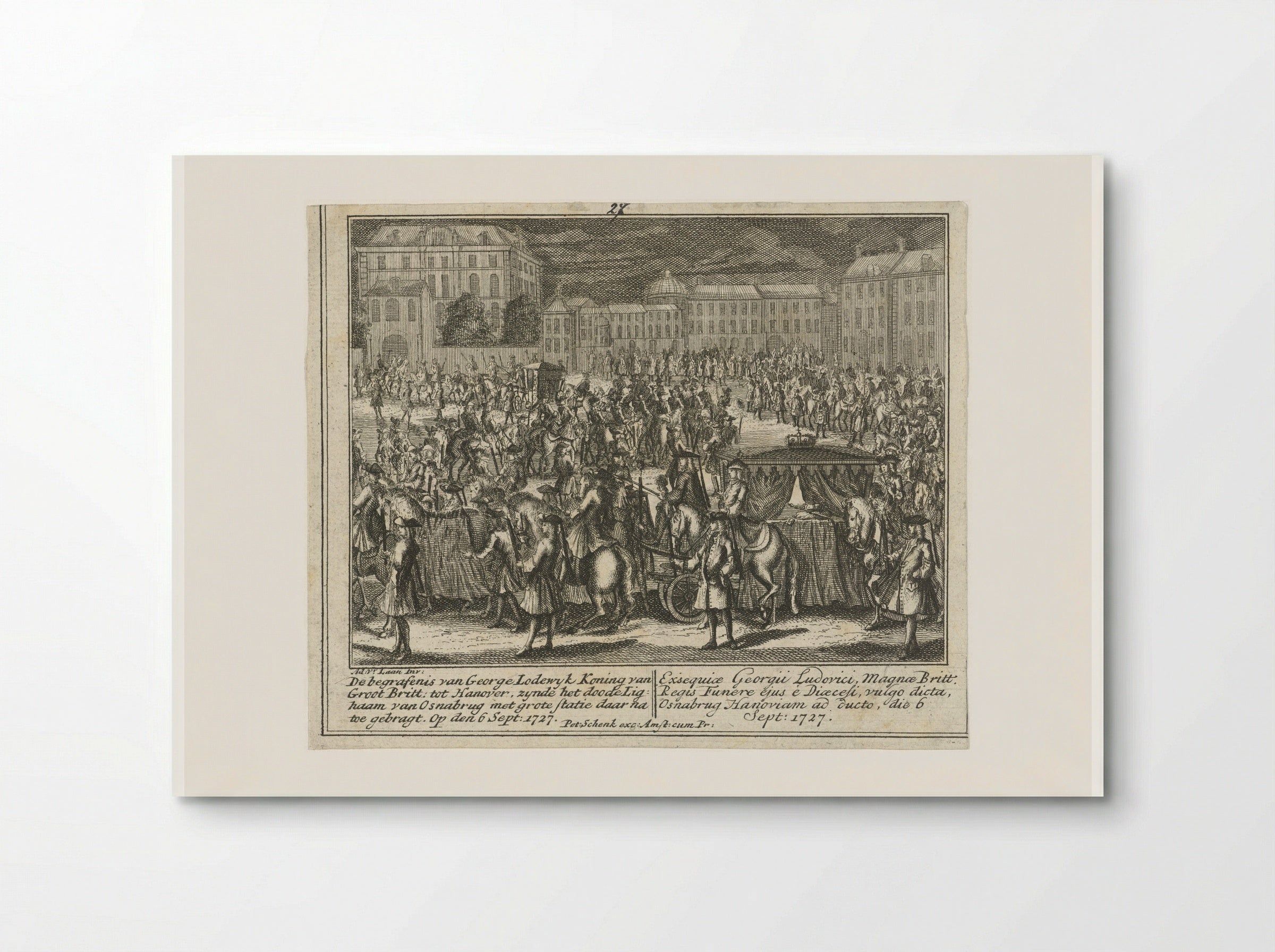 Lijkstatie van George I, koning van Engeland - Leonard Schenk - Poster