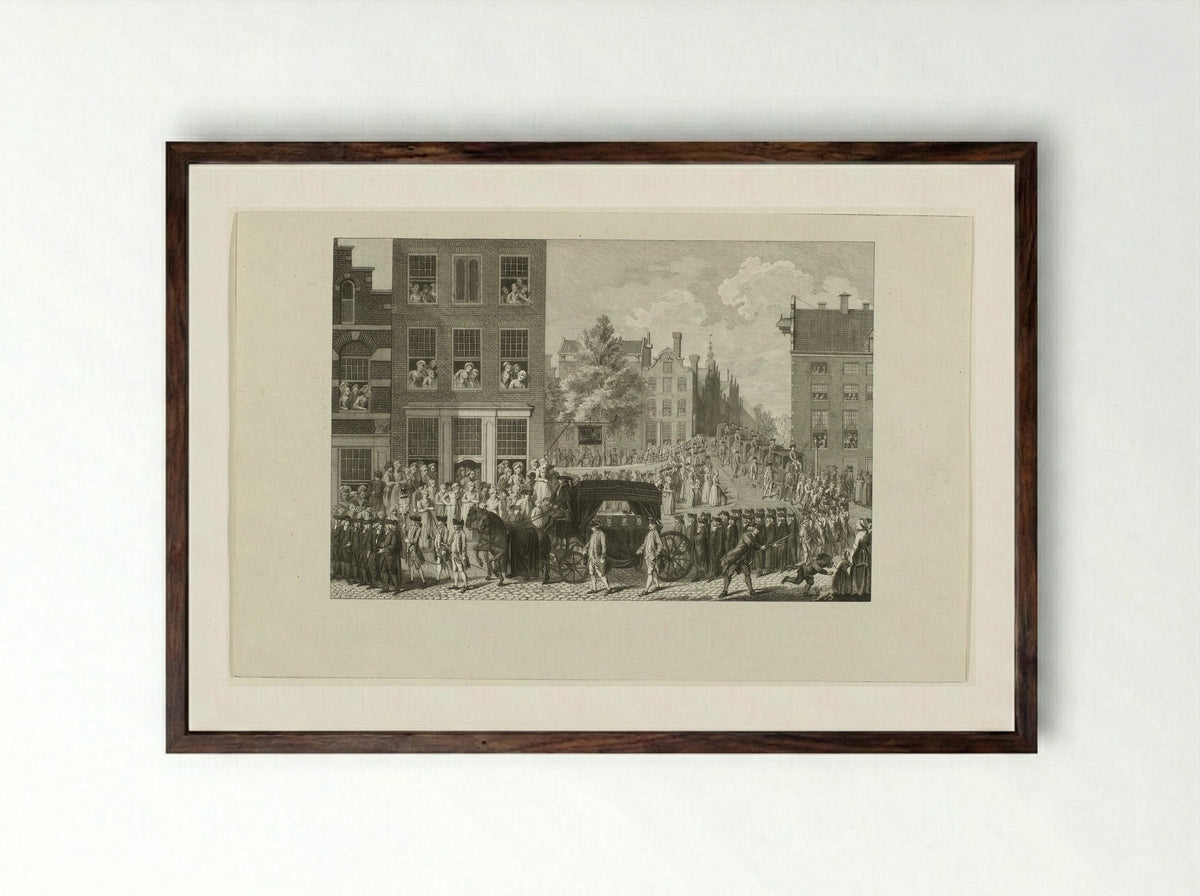 Lijkstatie van Wolter Jan Gerrit baron Bentinck - Harmanus Vinkeles - Framed Print Dark Wood