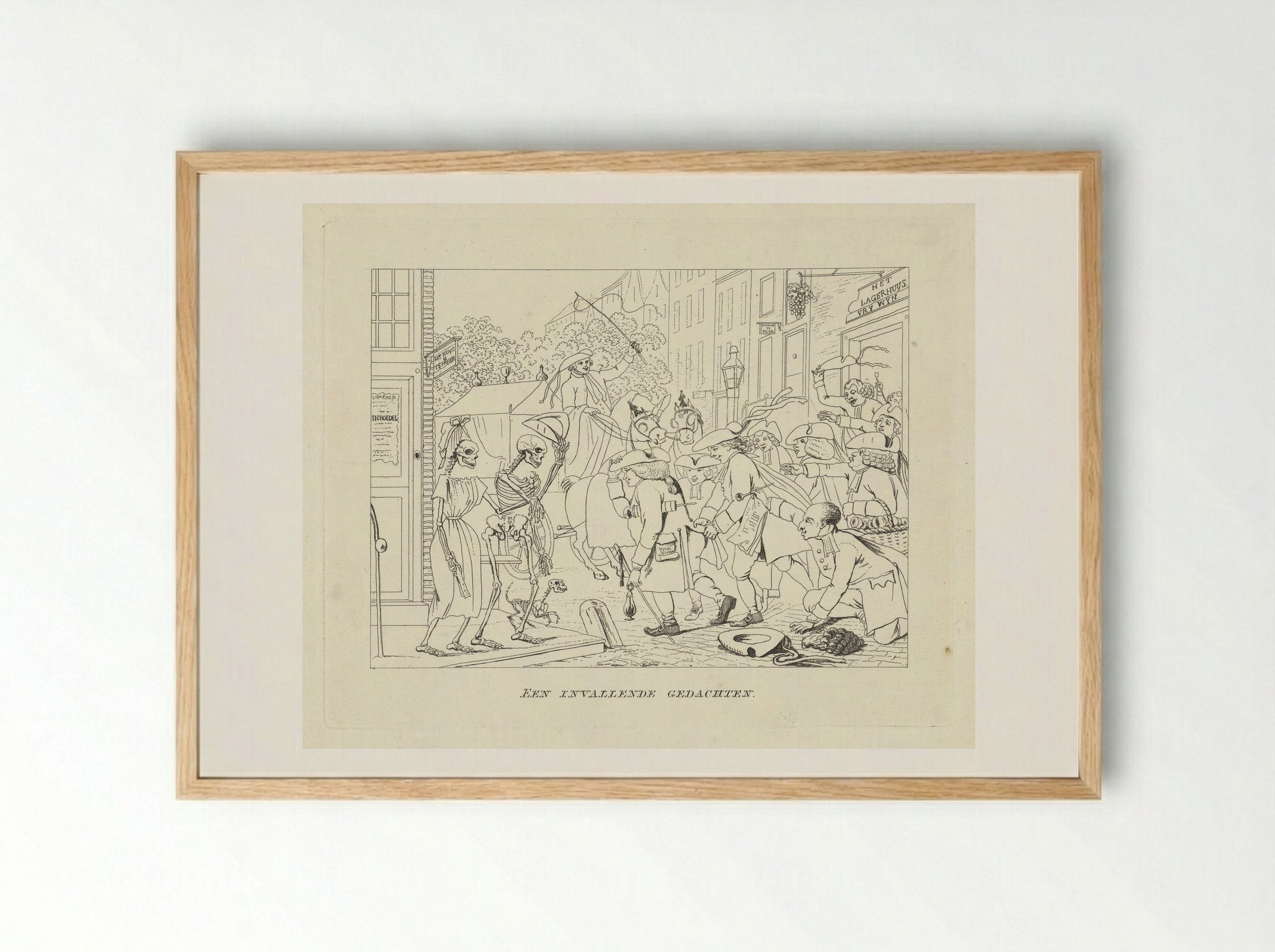 Lijkstoet groet de Dood - Jacob Ernst Marcus - Framed Print Wood