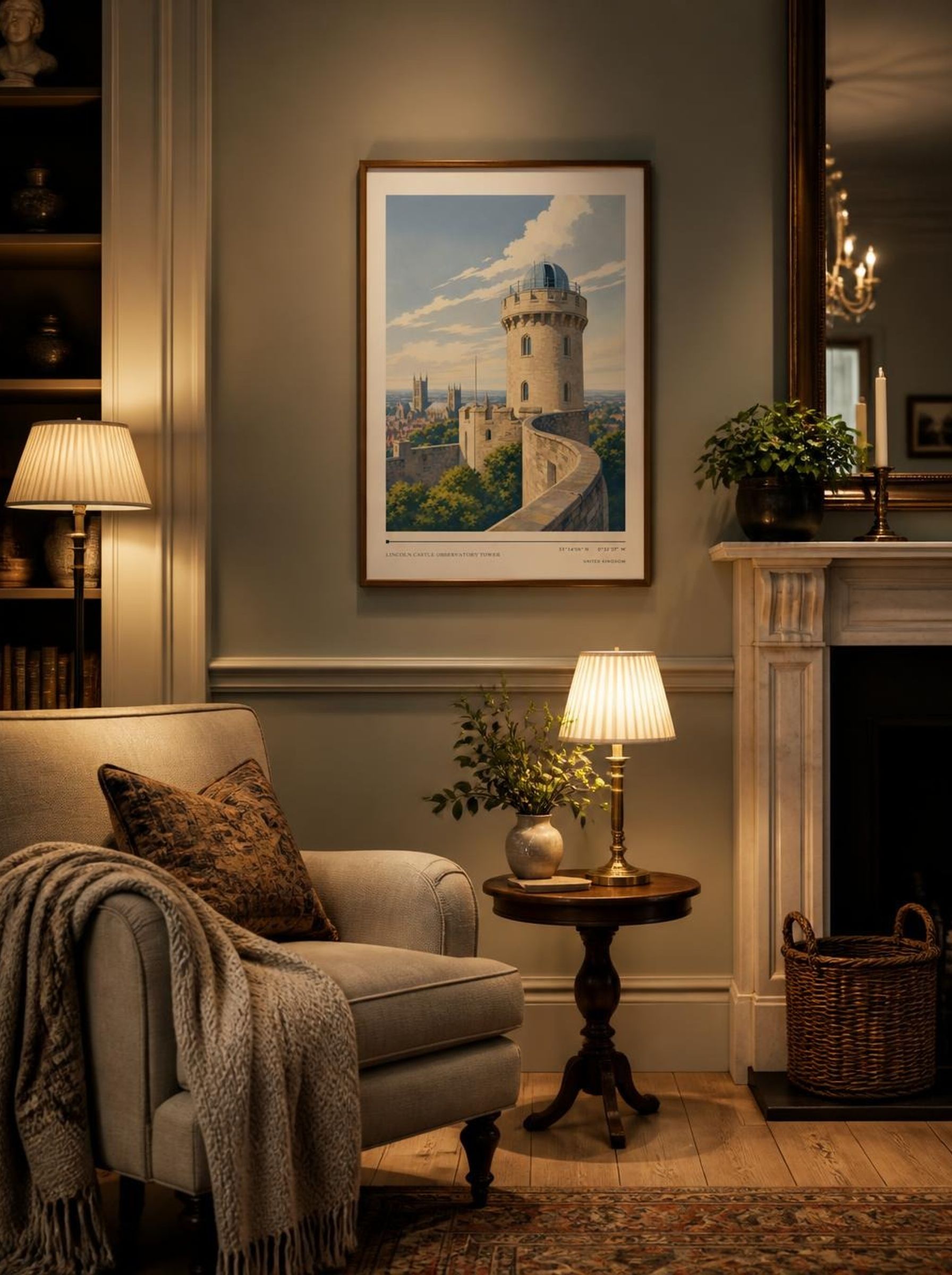 Lincoln Castle Observatory Tower United Kingdom Travel Poster - Lifestyle
